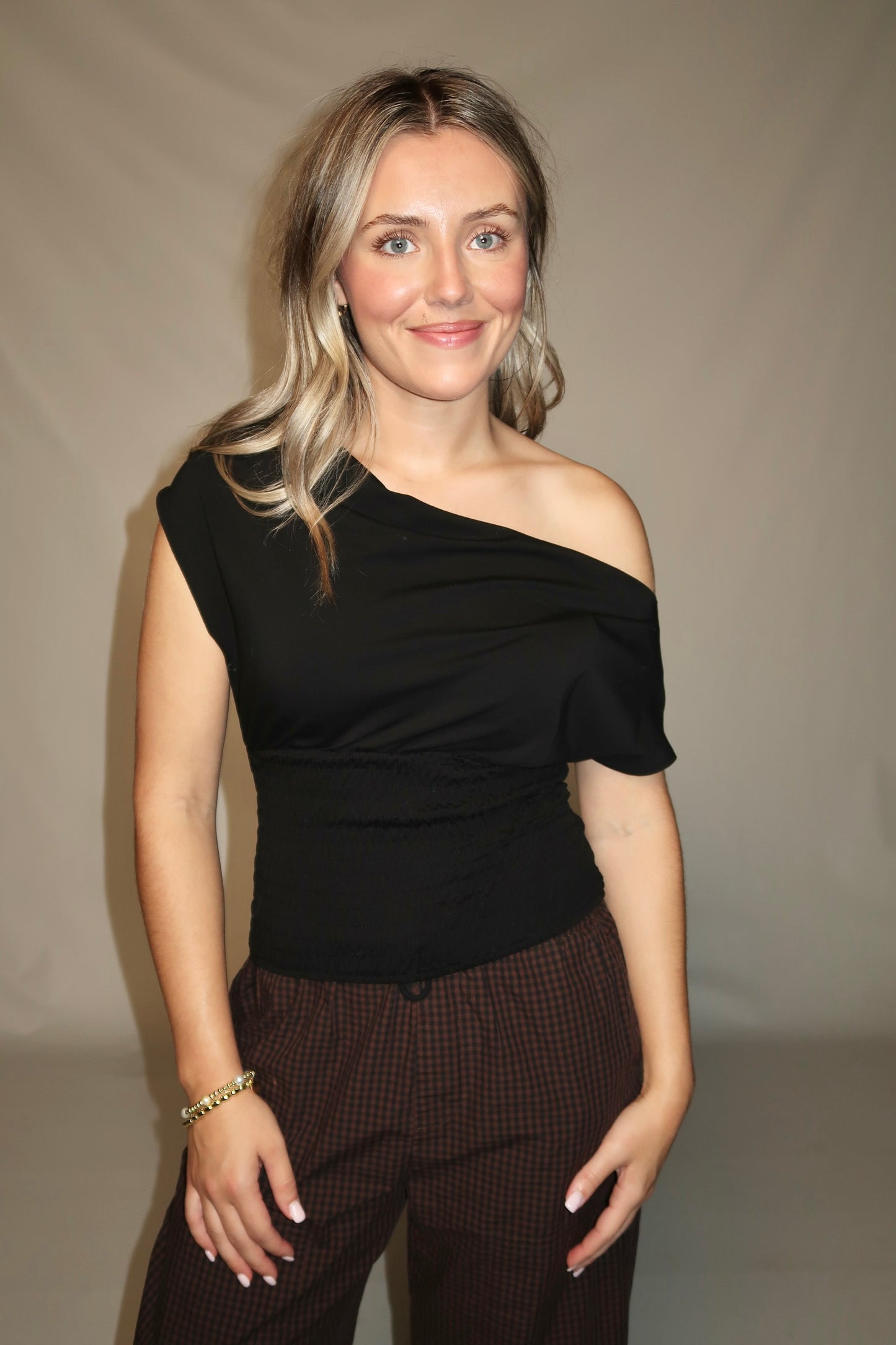Jane Asymmetrical Top- Black