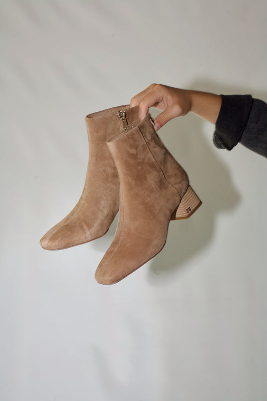 Paige Ankle Boots-Almond Taupe Suede