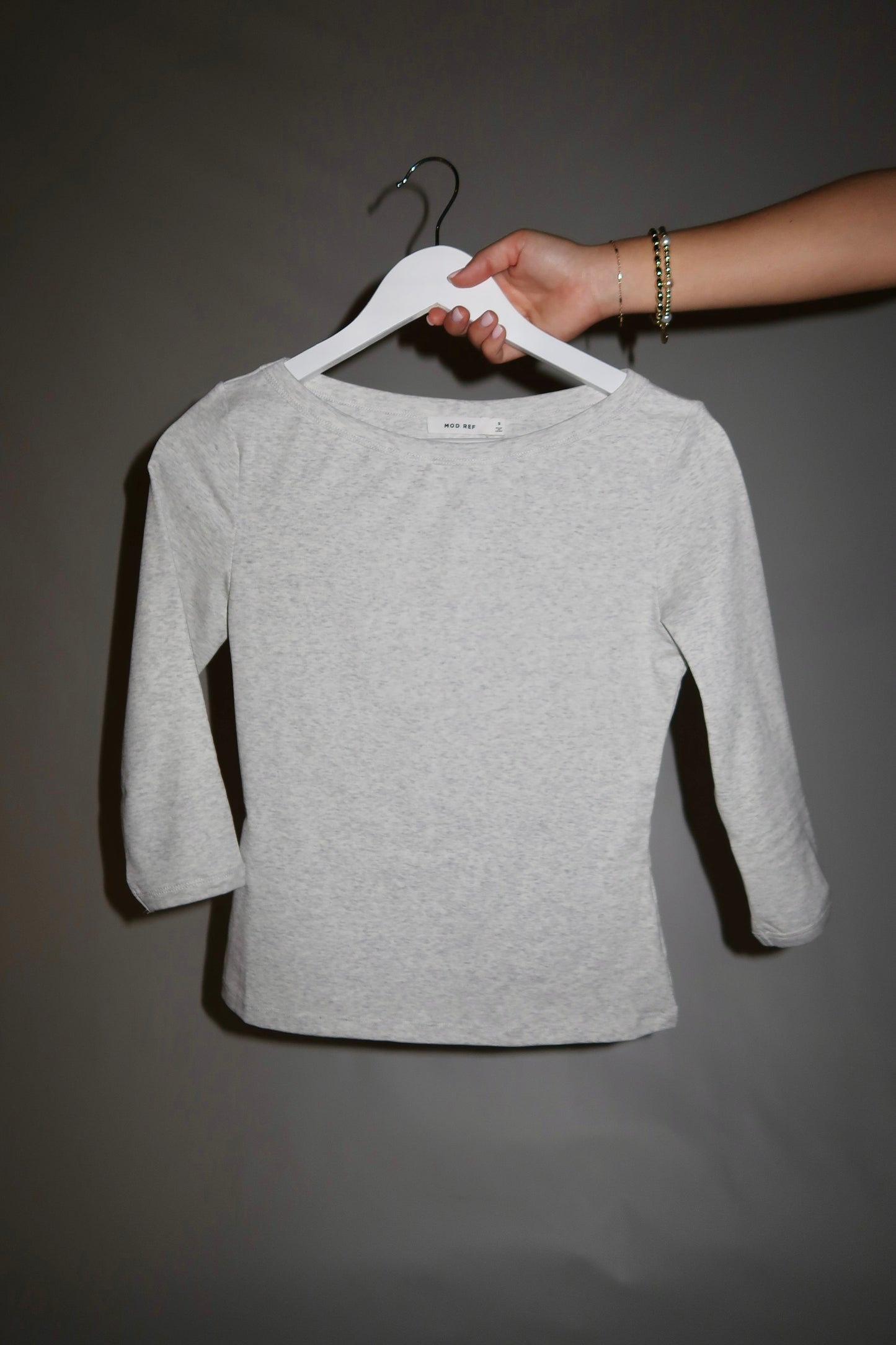 Asher Boat Neck Top- Heather Grey