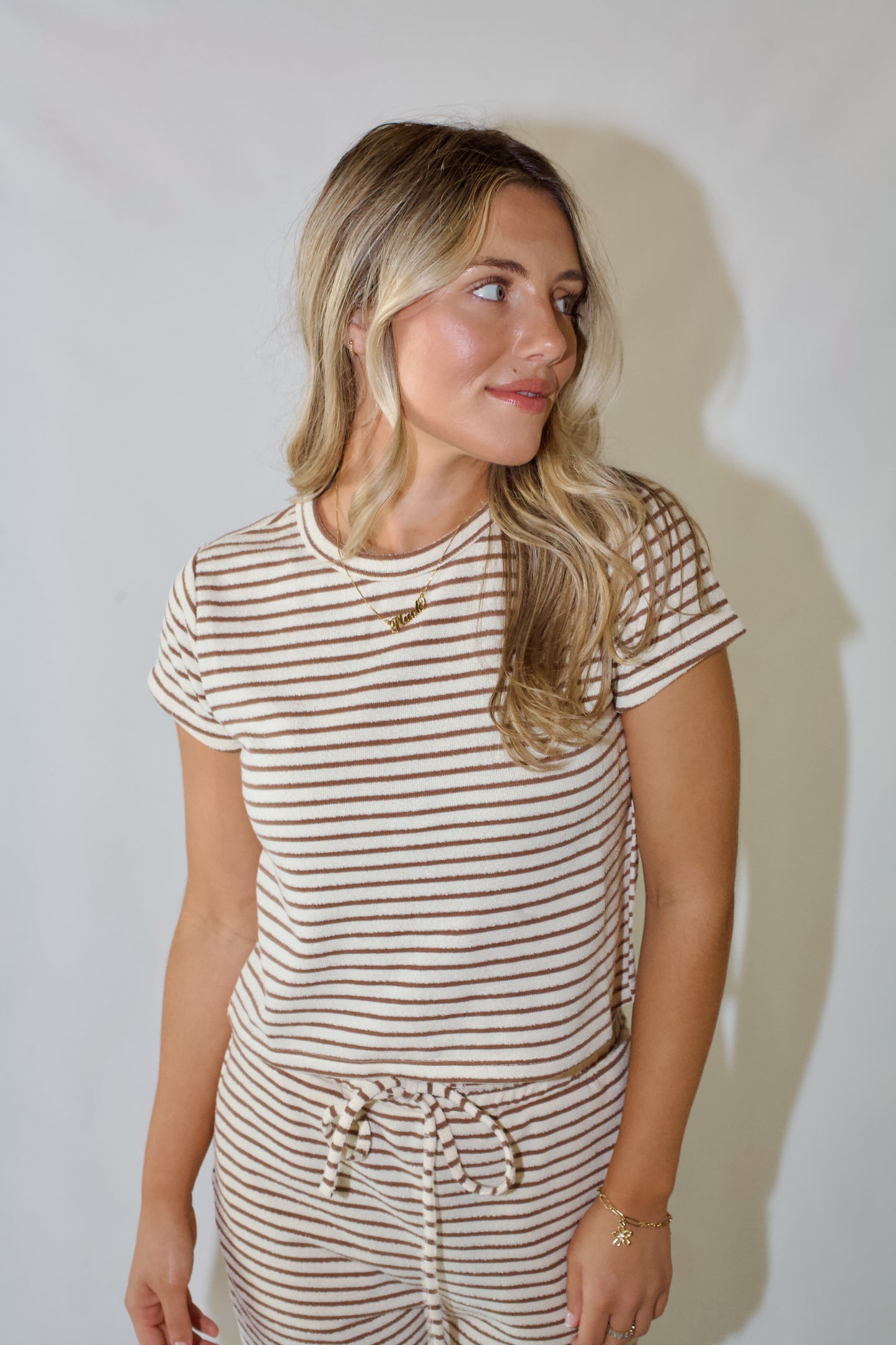 Jetsetter Striped Top- Cream/Mocha