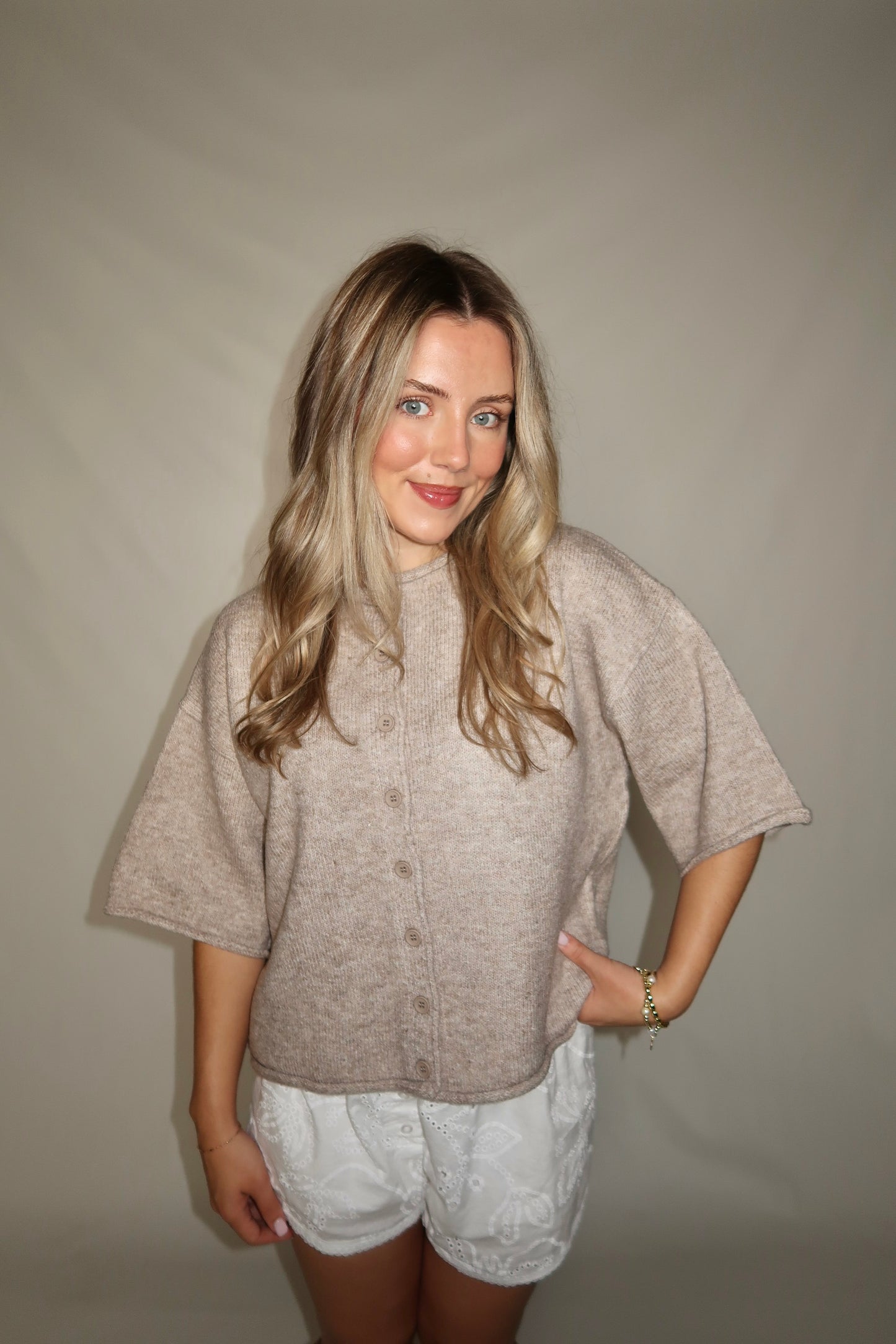 Monica Cardigan-Light Mocha