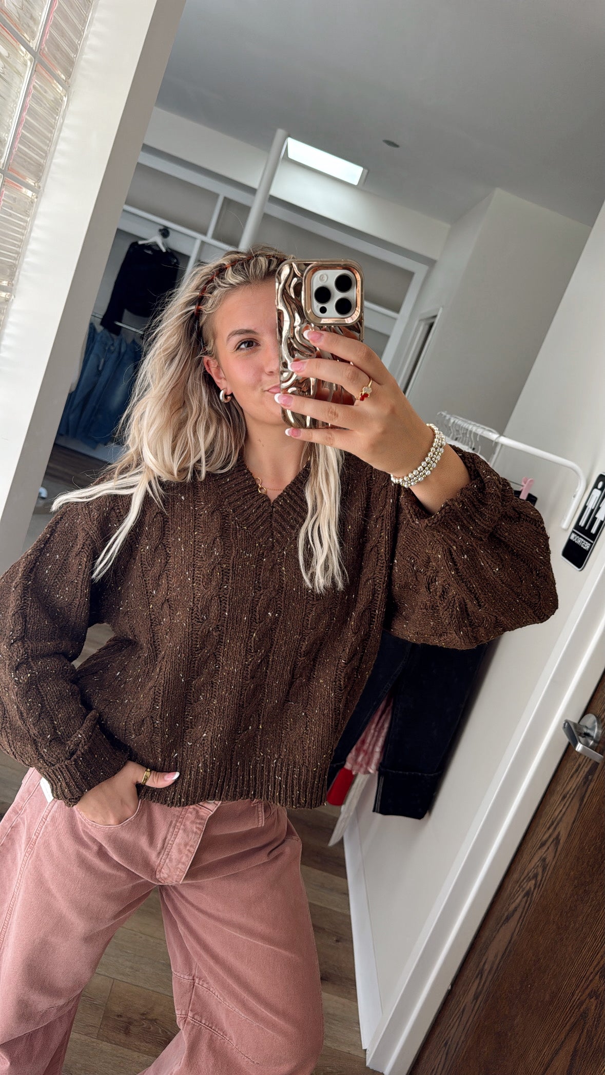 Banks Cable Knit Sweater-Brown