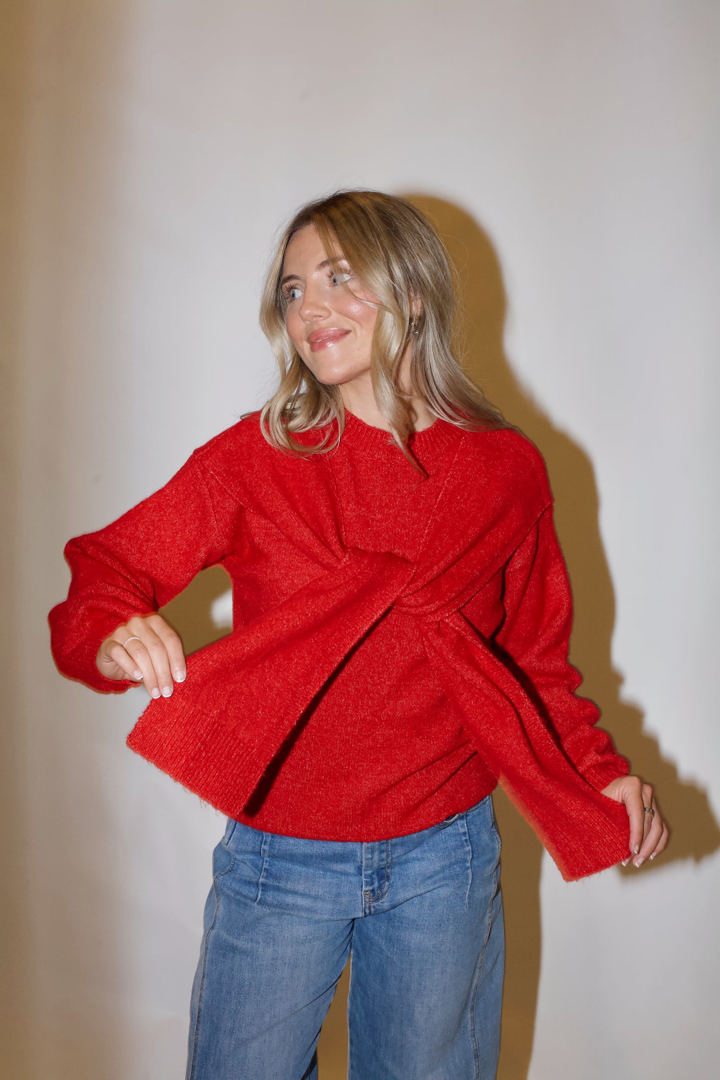 Rory Sweater Top- Red