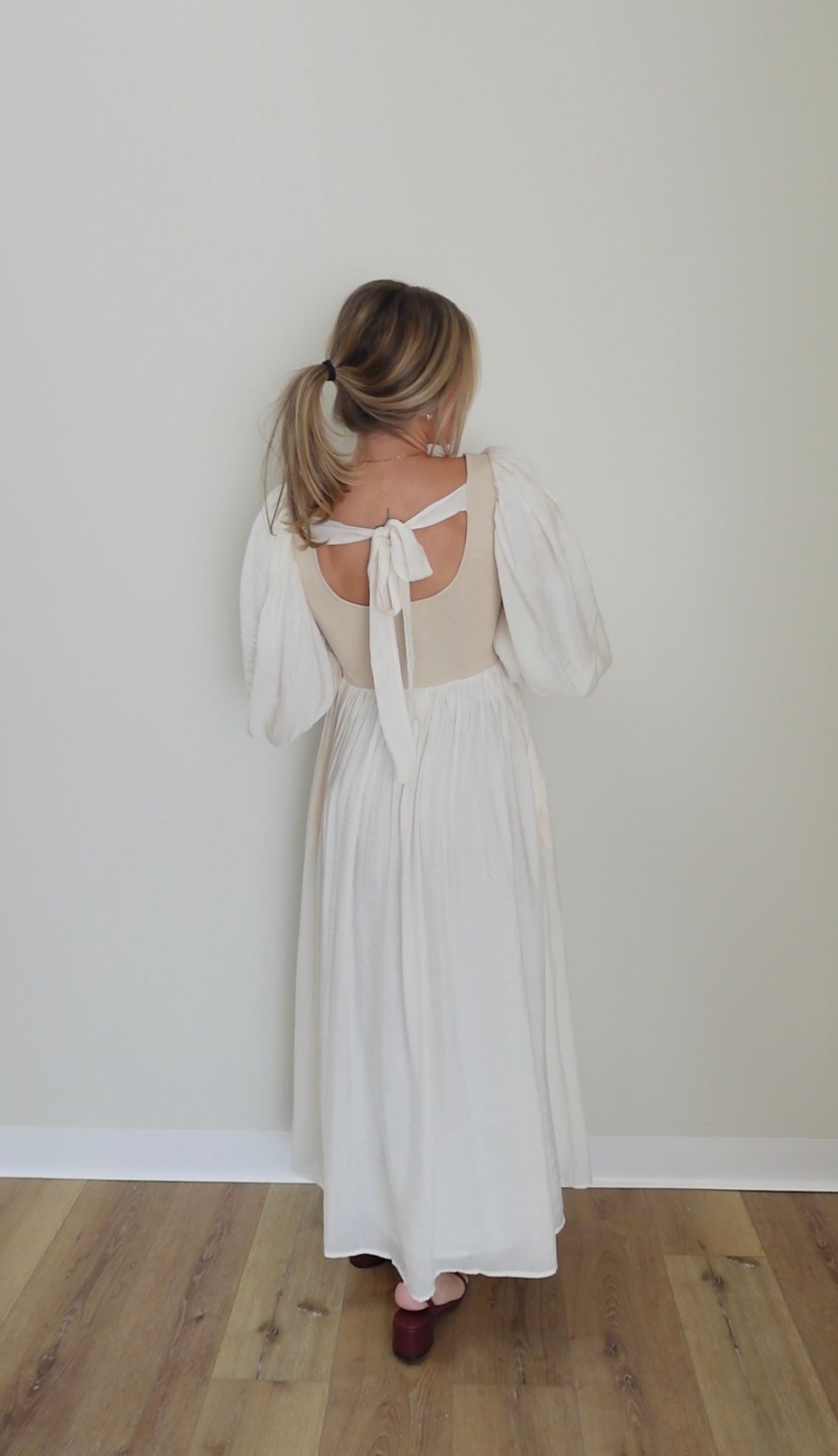 Lover's Quarrel Midi Dress- Natural/Ivory