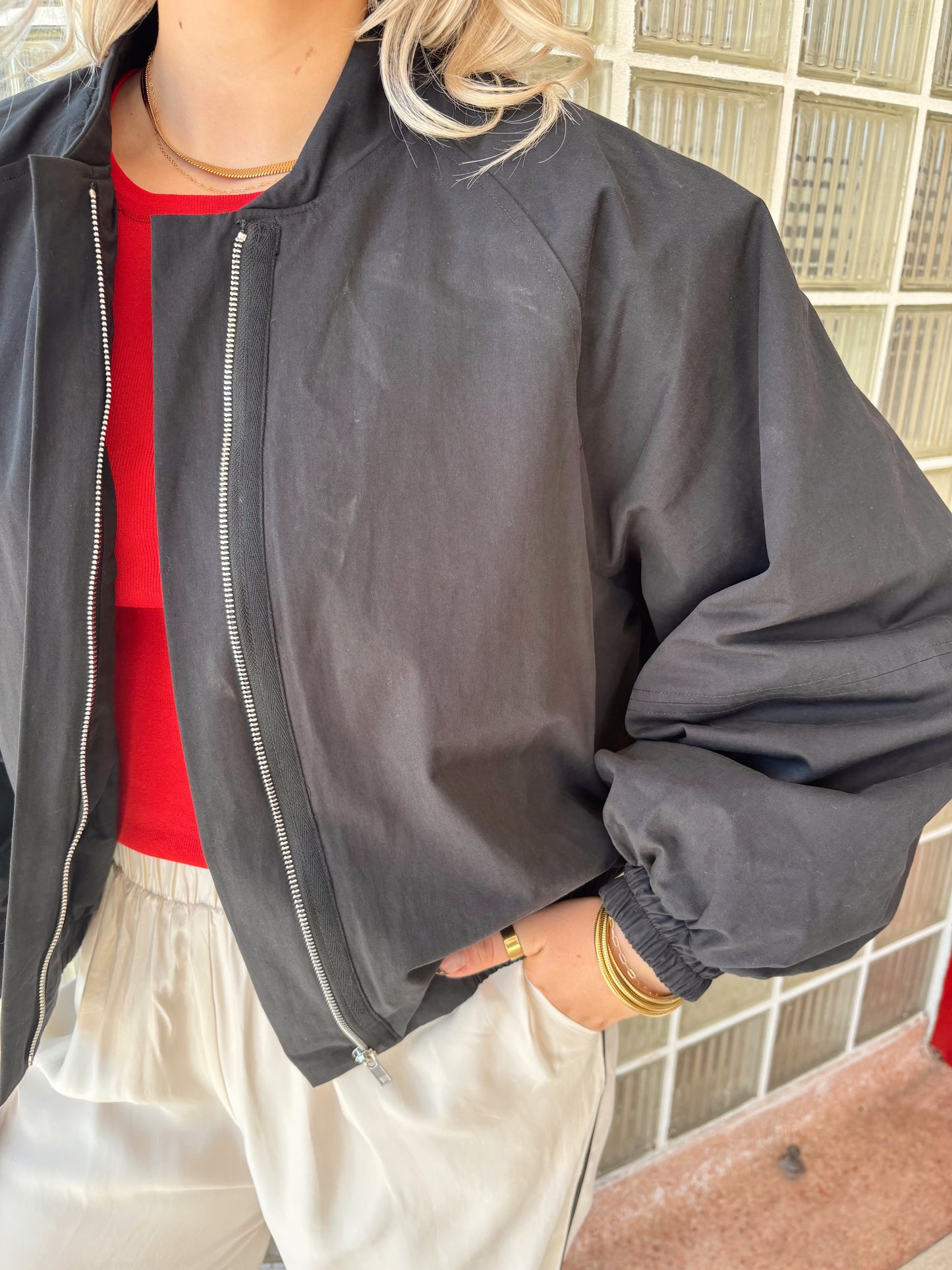 Betty Bomber Jacket- Black