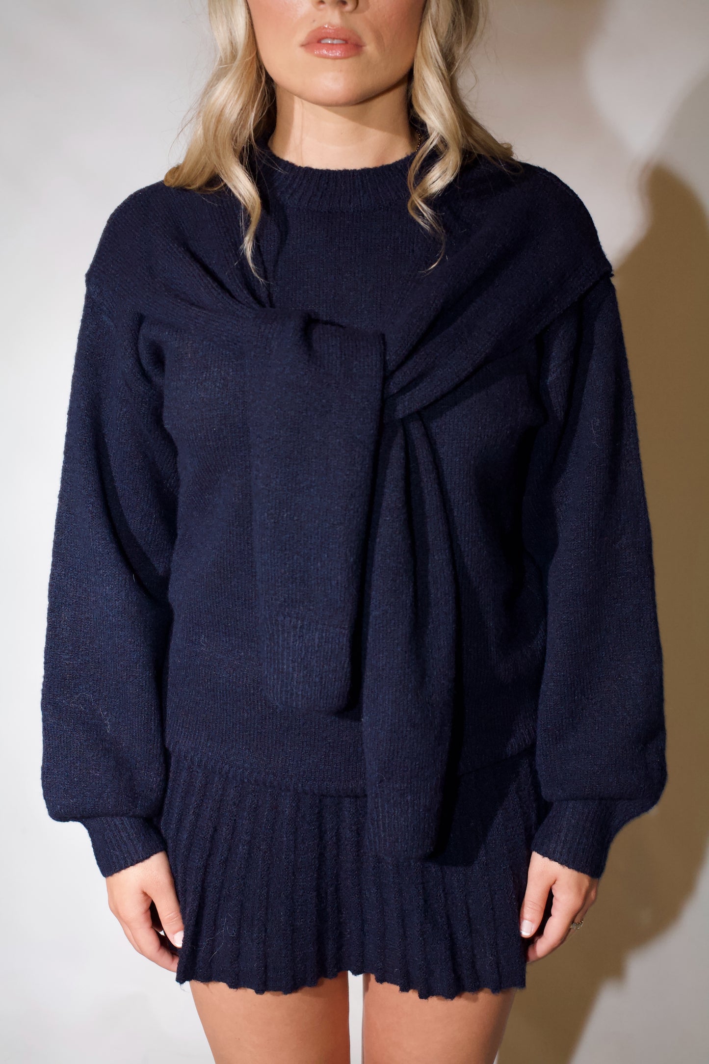 Rory Sweater Top- Navy