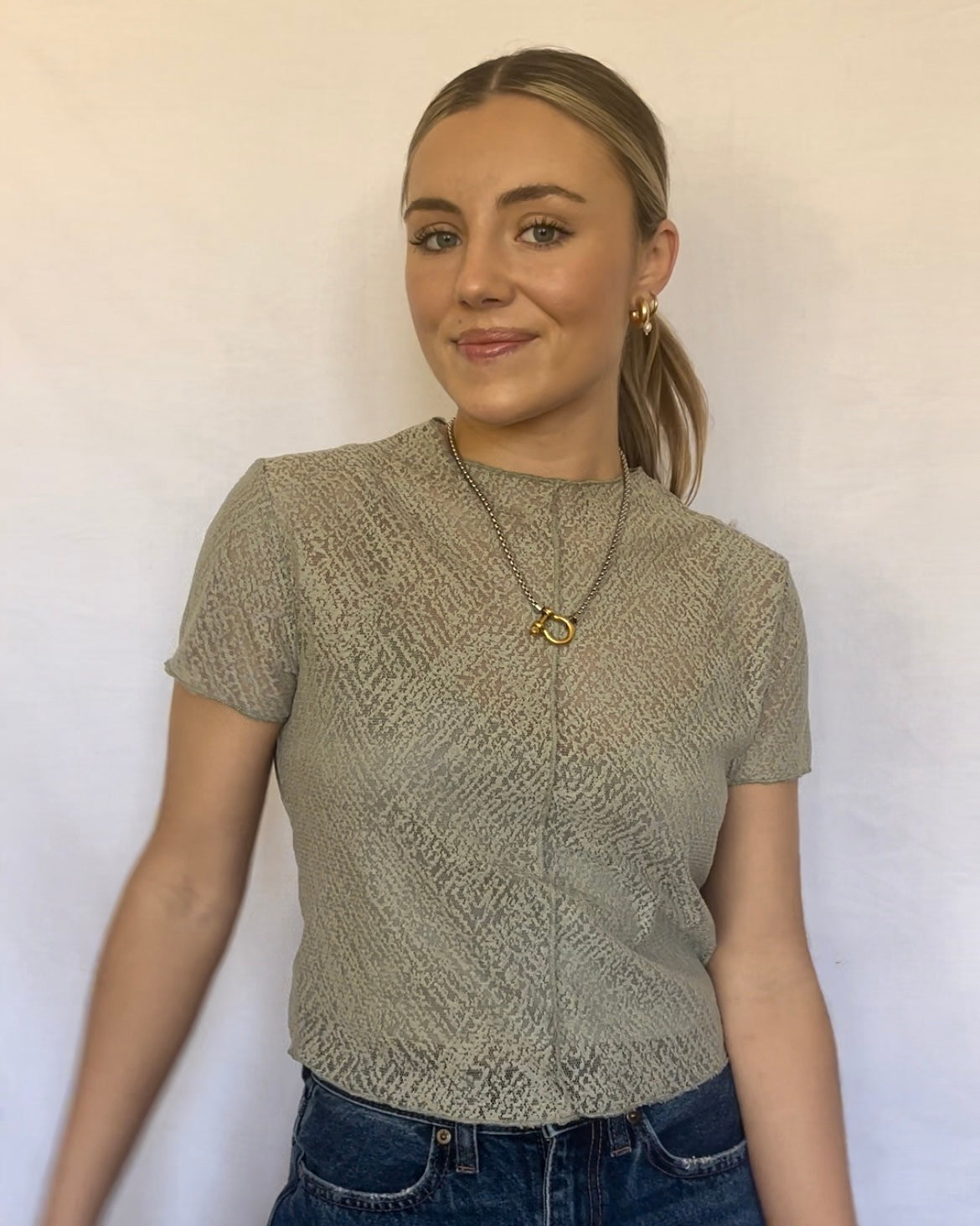 Next Chapter Patterned Top- Sage