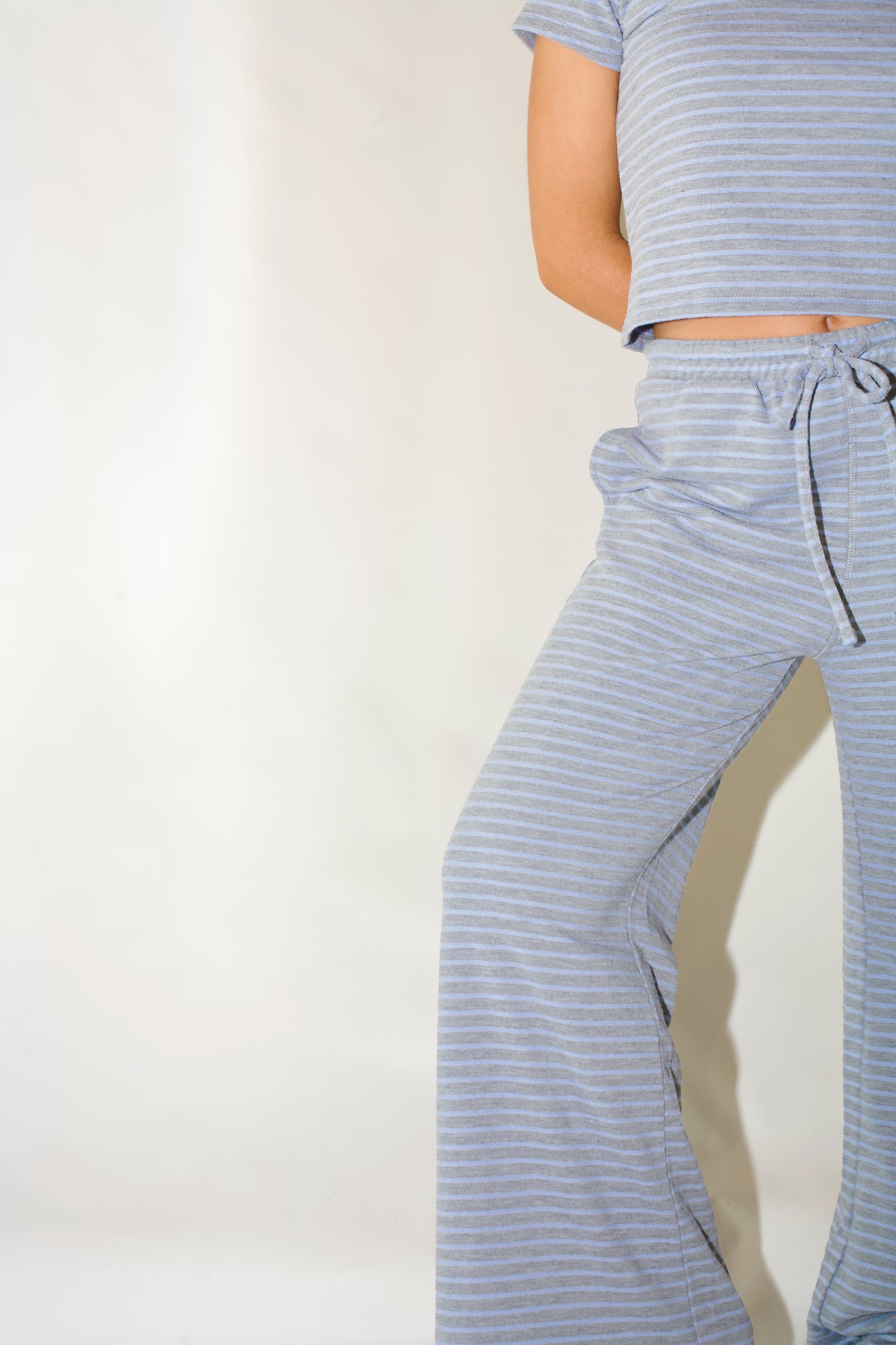 Jetsetter Striped Pants- Gray/Blue