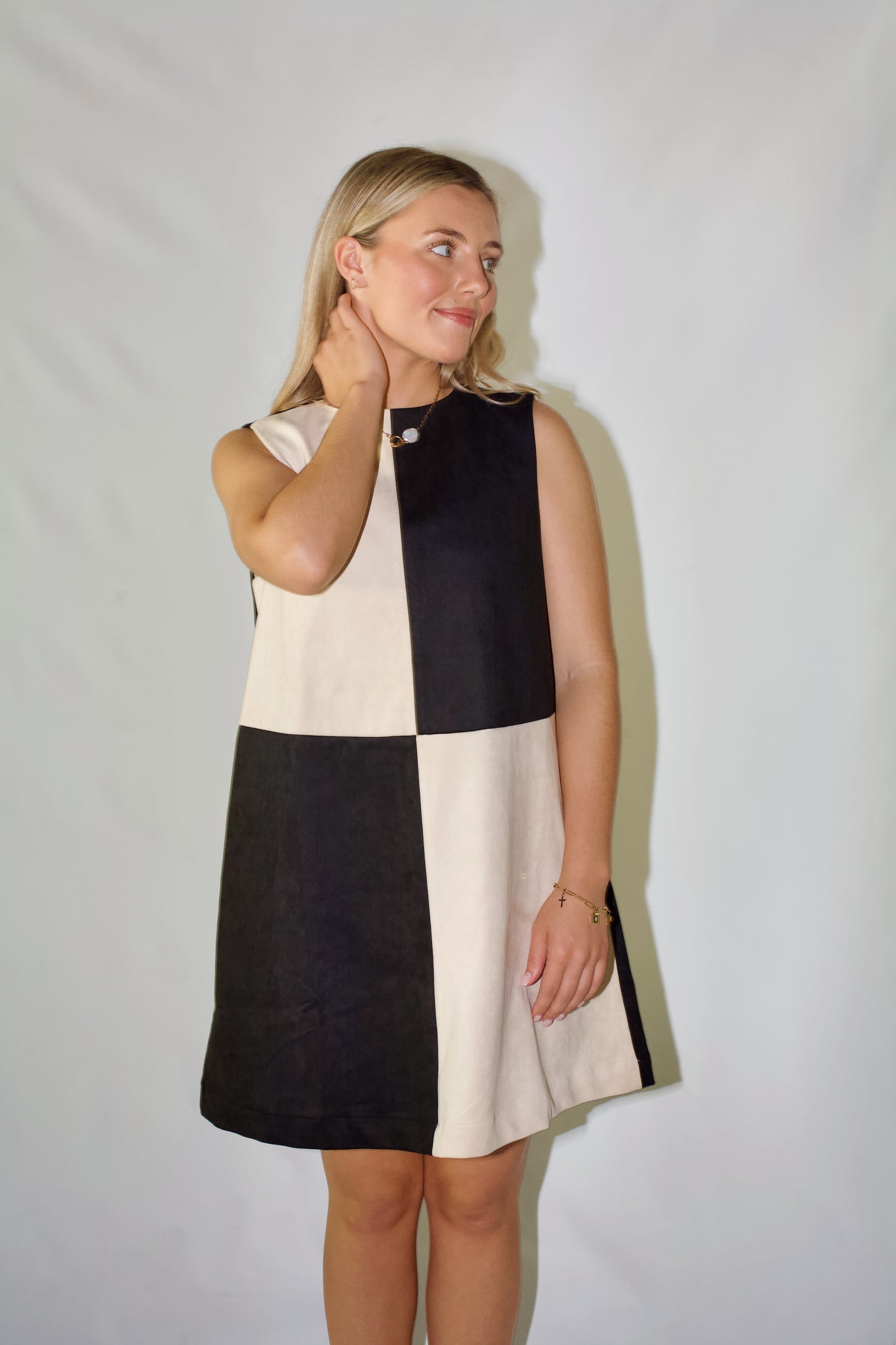 Endgame Suede Mini Dress-Charcoal Multi
