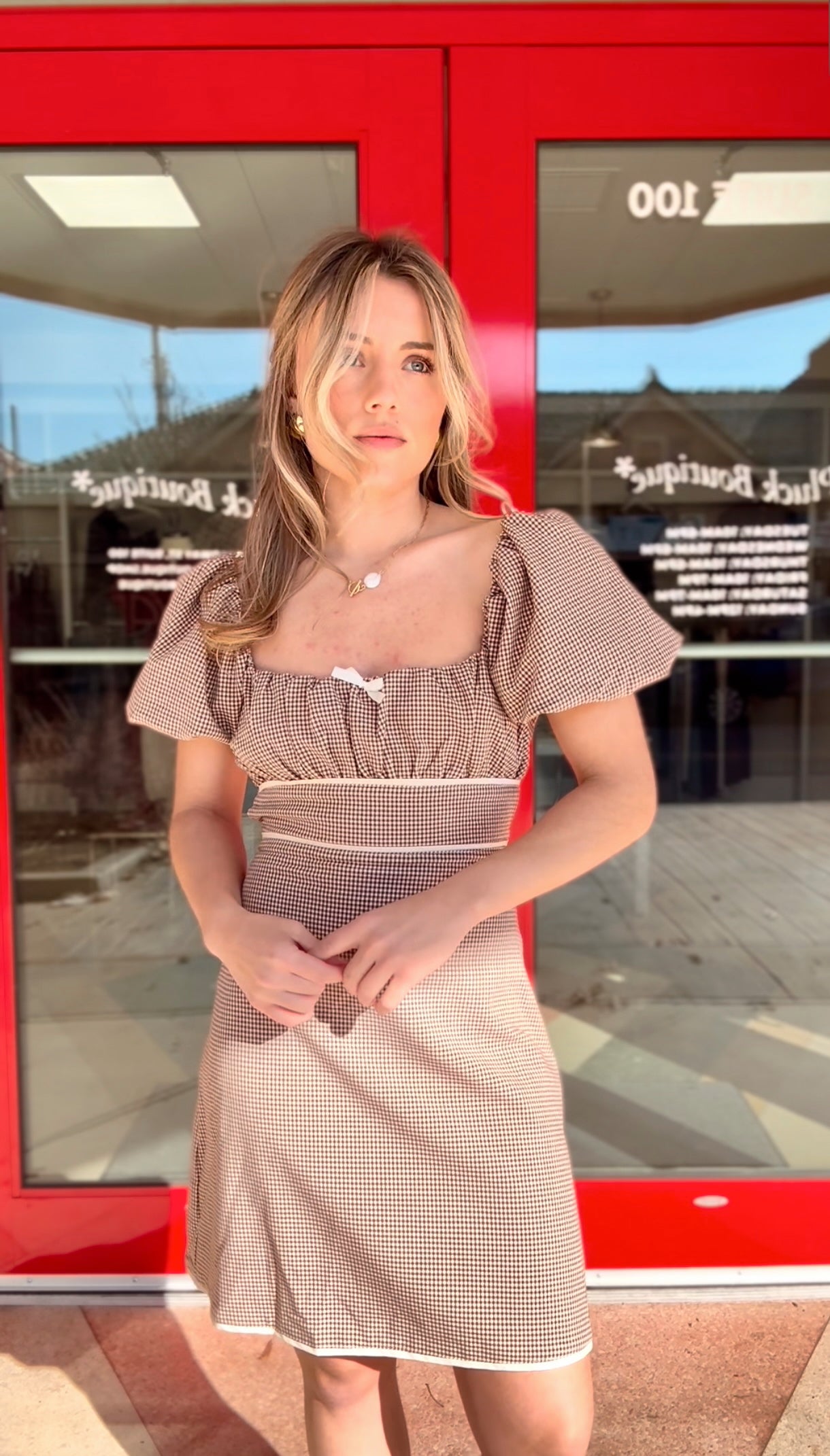 Mia Mini Dress- Taupe