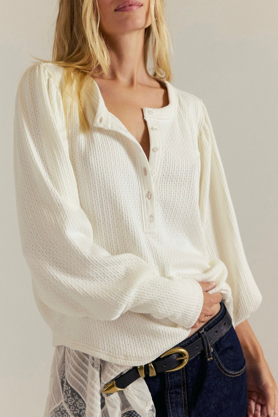 Quinn Knit Top- Clean Ivory
