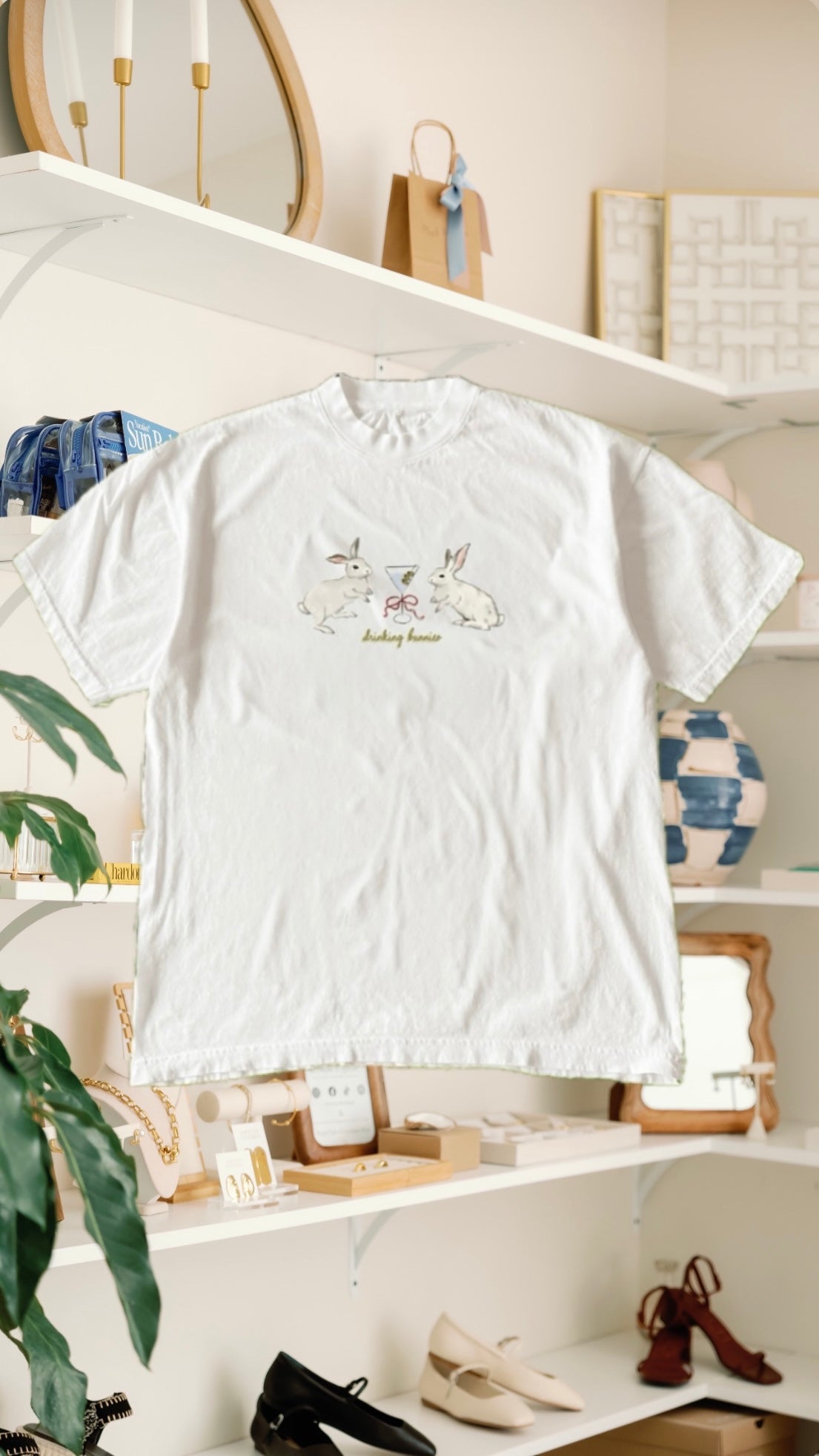 Drinking Bunnies Tee- White
