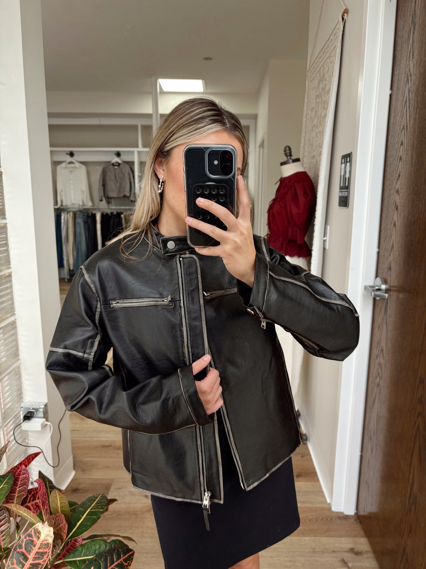 Aether Moto Jacket- Distressed Black