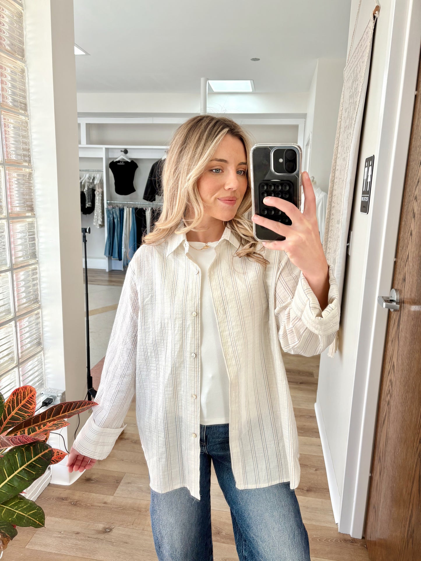 Joanna Button Down Top- Cream