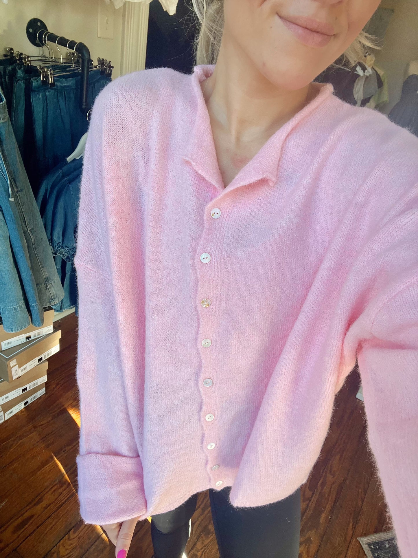 *Restocked* Piper Cardigan- Baby Pink