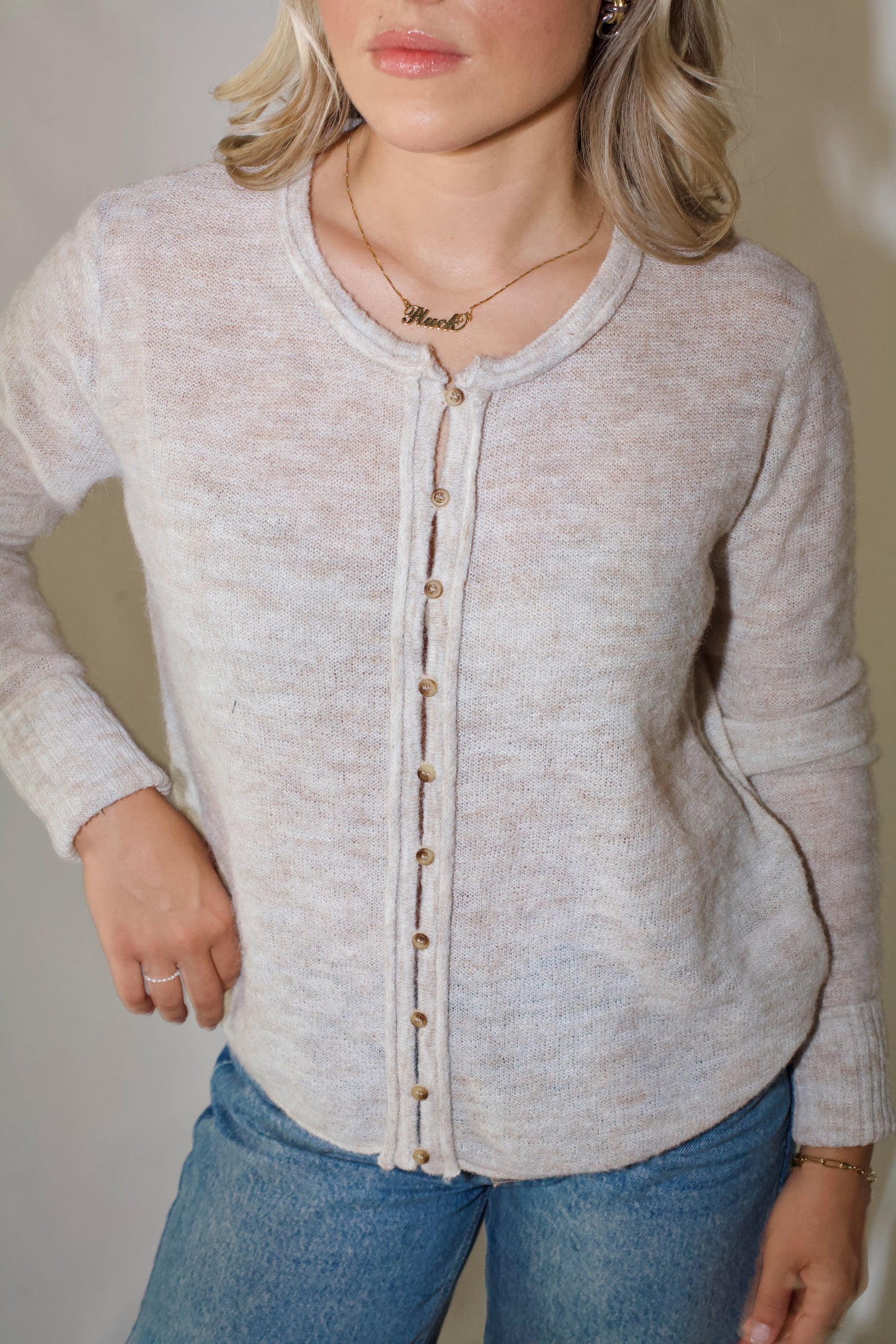 Indy Cardigan- Heather Oat