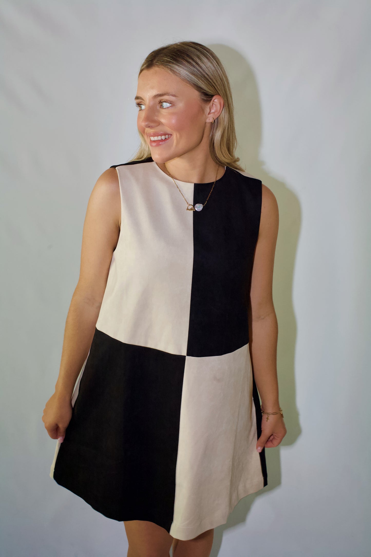 Endgame Suede Mini Dress-Charcoal Multi