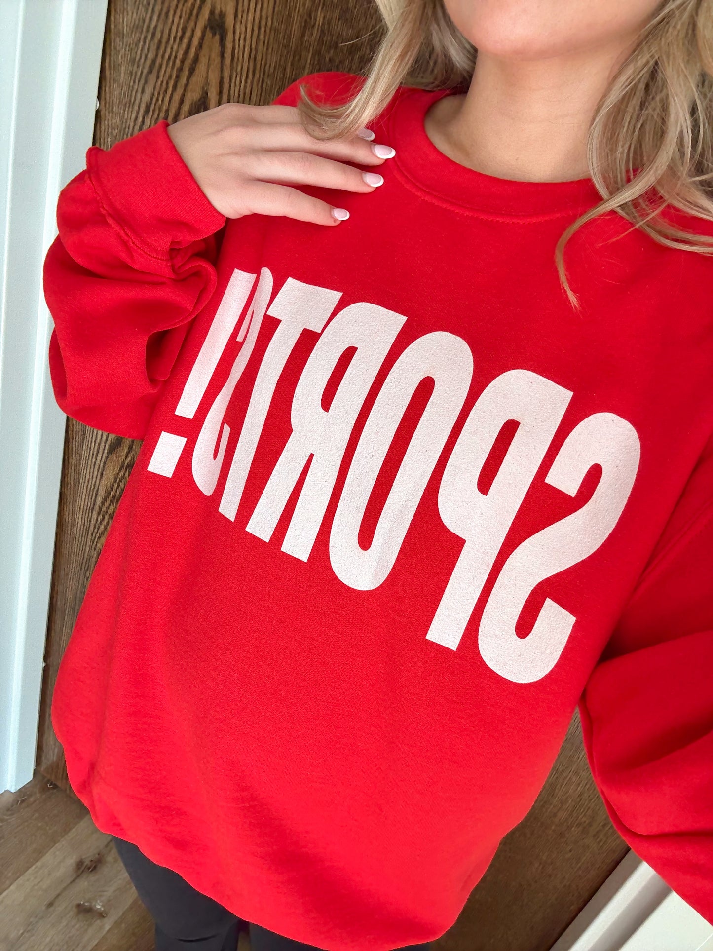 Sports! Crewneck- Red