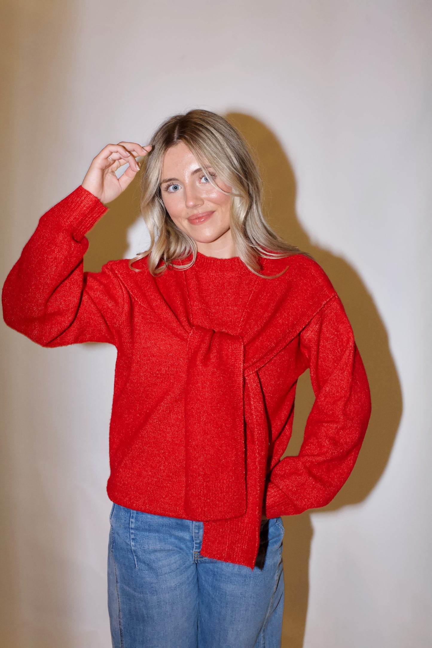 Rory Sweater Top- Red