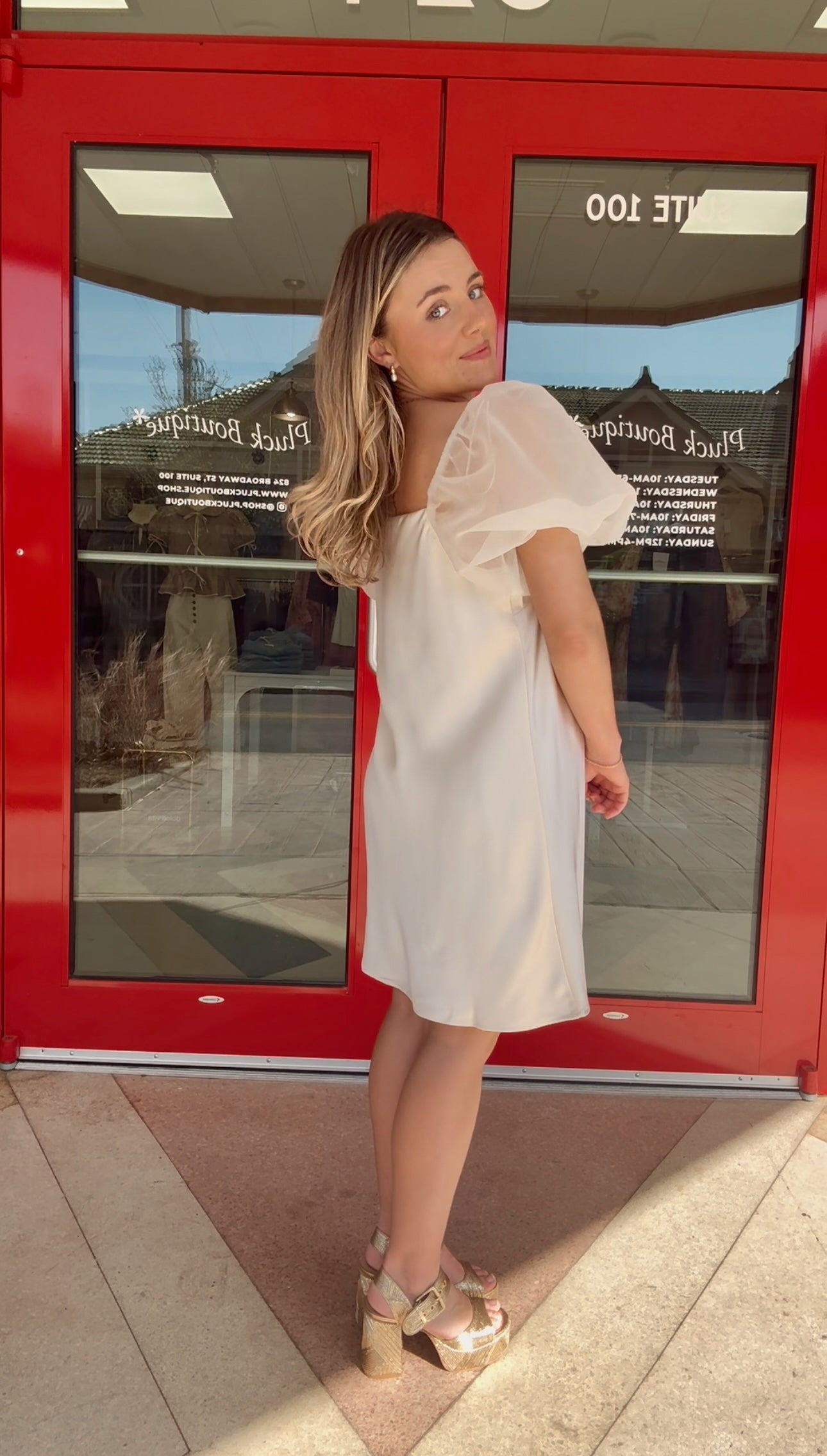 Penny Satin Mini Dress- Cream