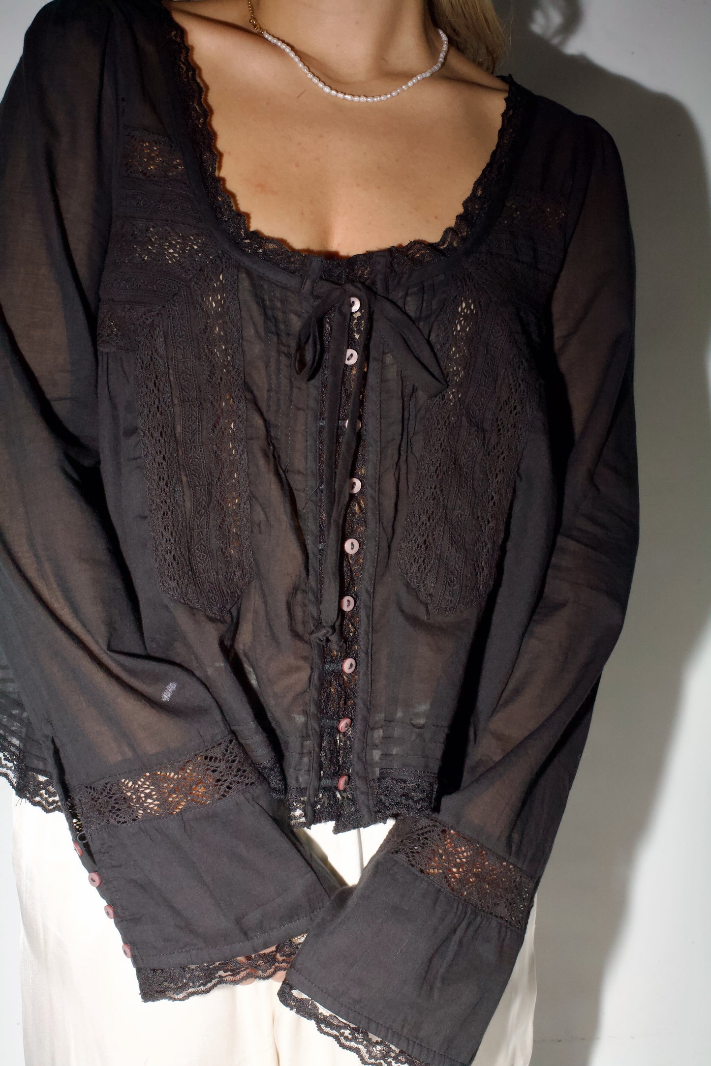 Evermore Lace Top- Black