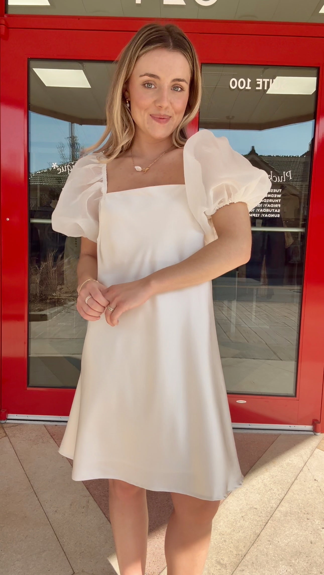 Penny Satin Mini Dress- Cream