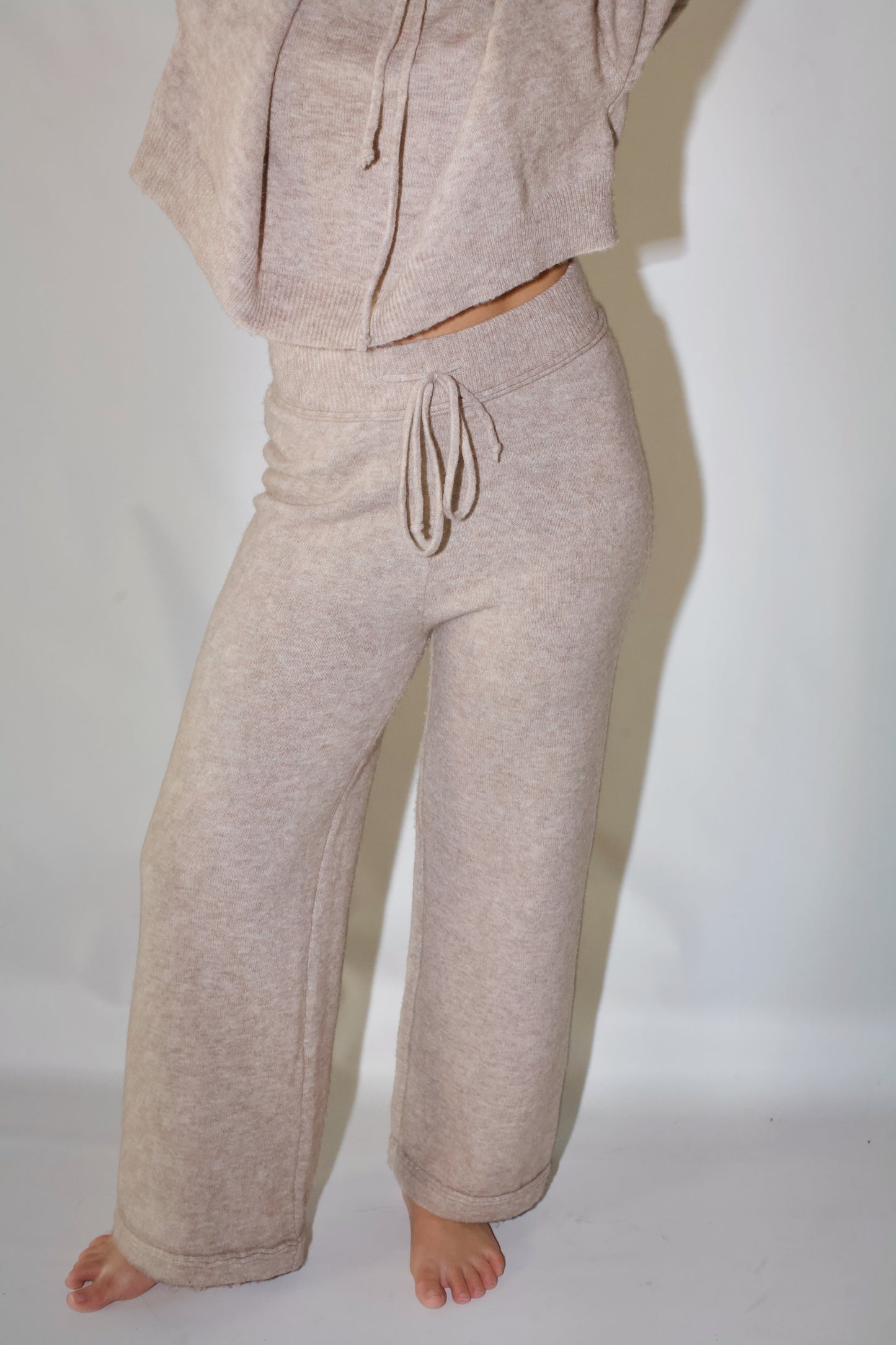 Riley Sweater Pants- Heather Mocha