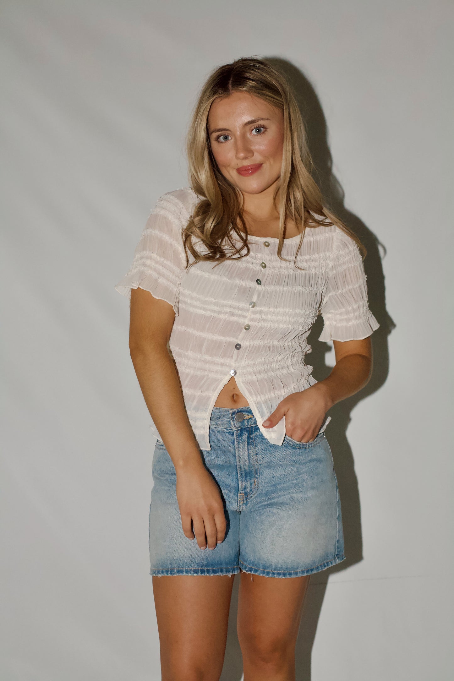 Shelly Top- Sunblock White