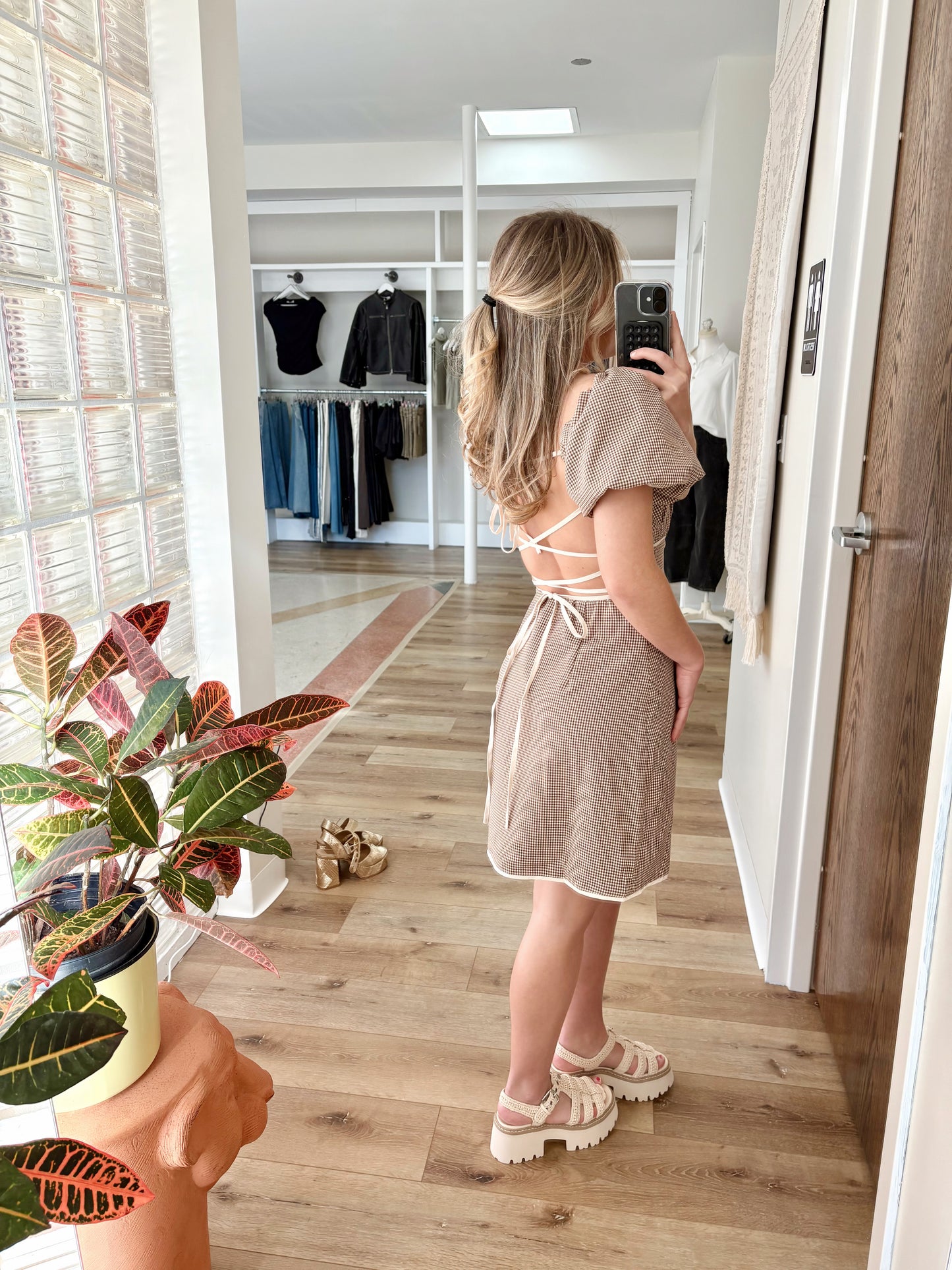 Mia Mini Dress- Taupe