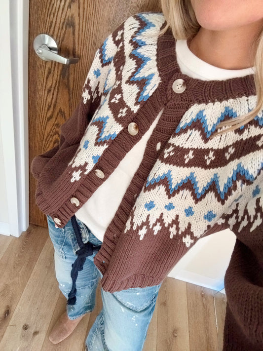Reagan Cardi- Brown Multi
