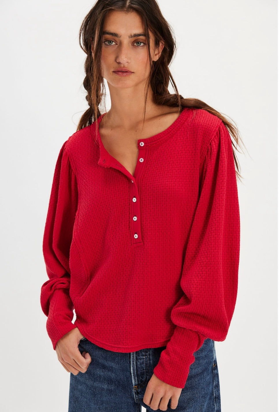 Quinn Knit Top- Salsa