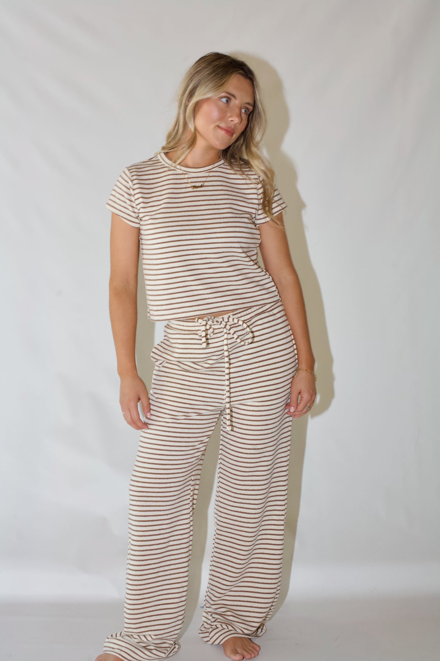Jetsetter Striped Pants- Cream/Mocha