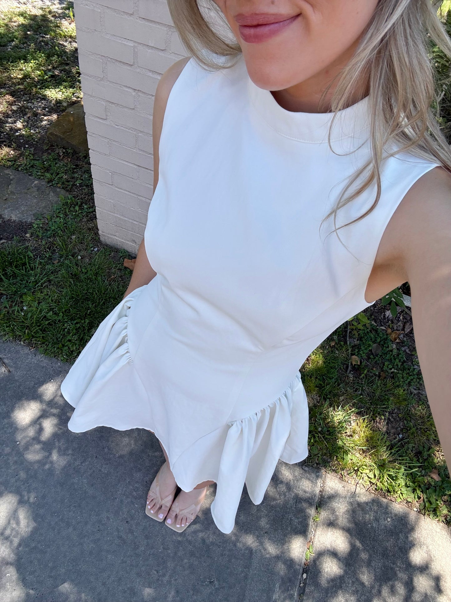 Charleston Mini Dress-White