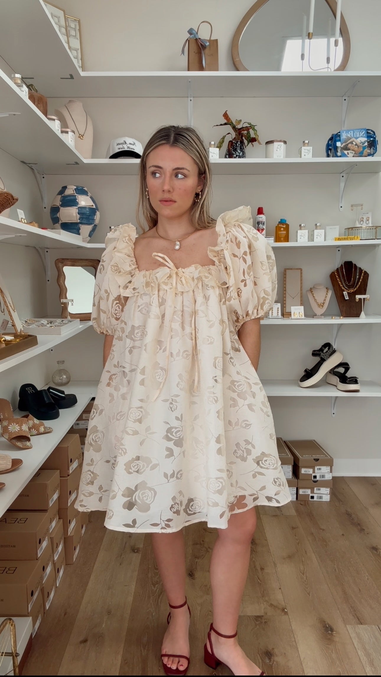 Evermore Dress- Ivory Floral