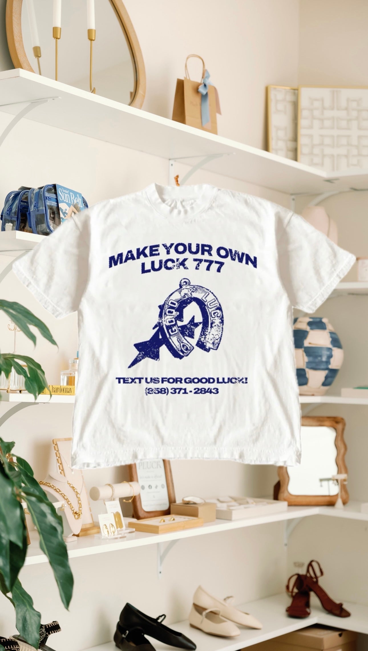Make Your Own Luck Tee- White