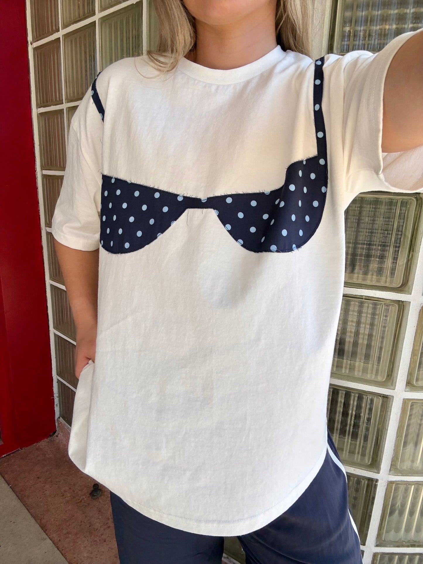 High Tide Bikini Patch Tee- Midnight Polka Dot