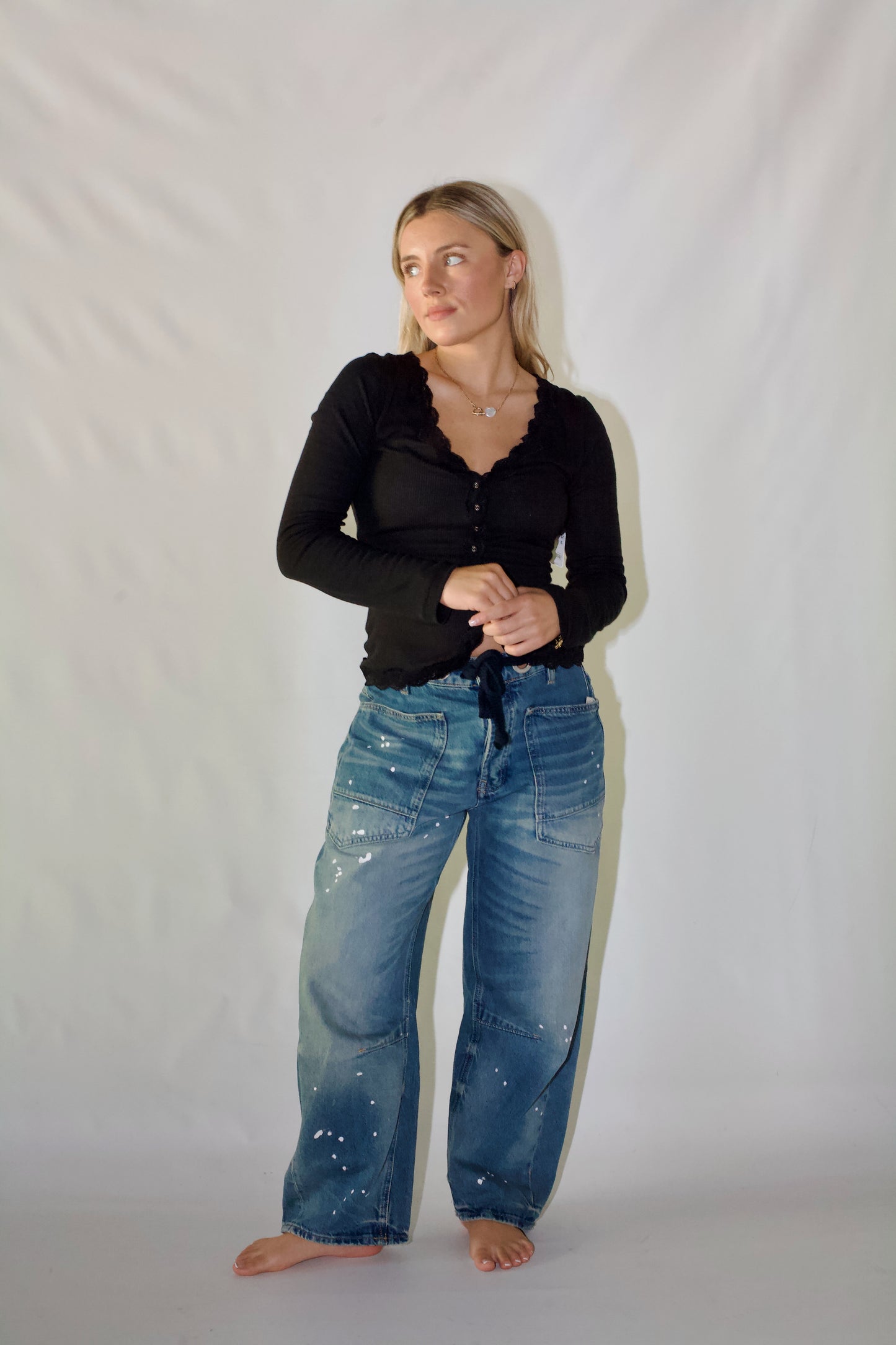 Moxie Low Slung Pull On Barrels- Timeless Blue