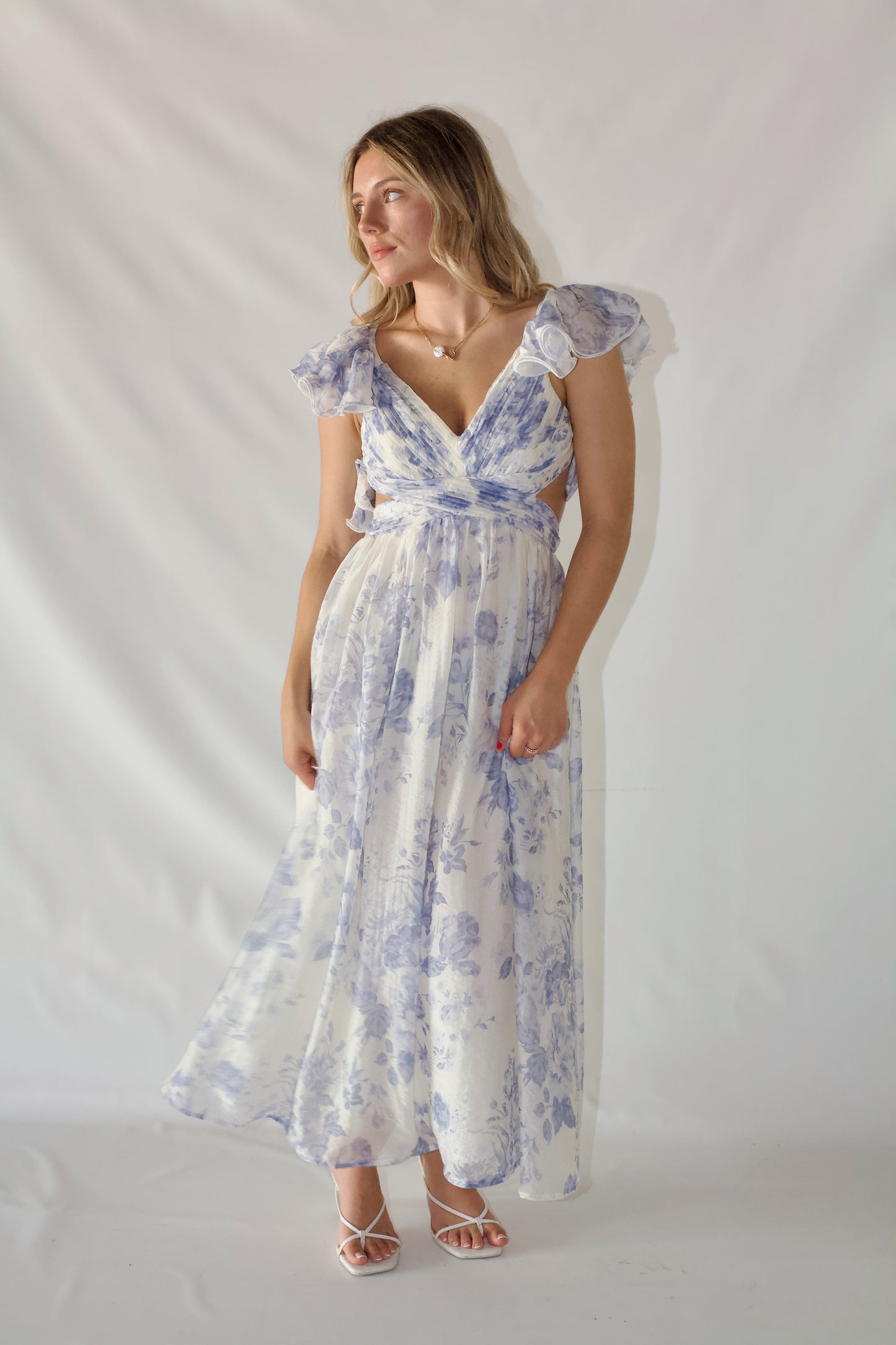 Heritage Dress- Blue Floral