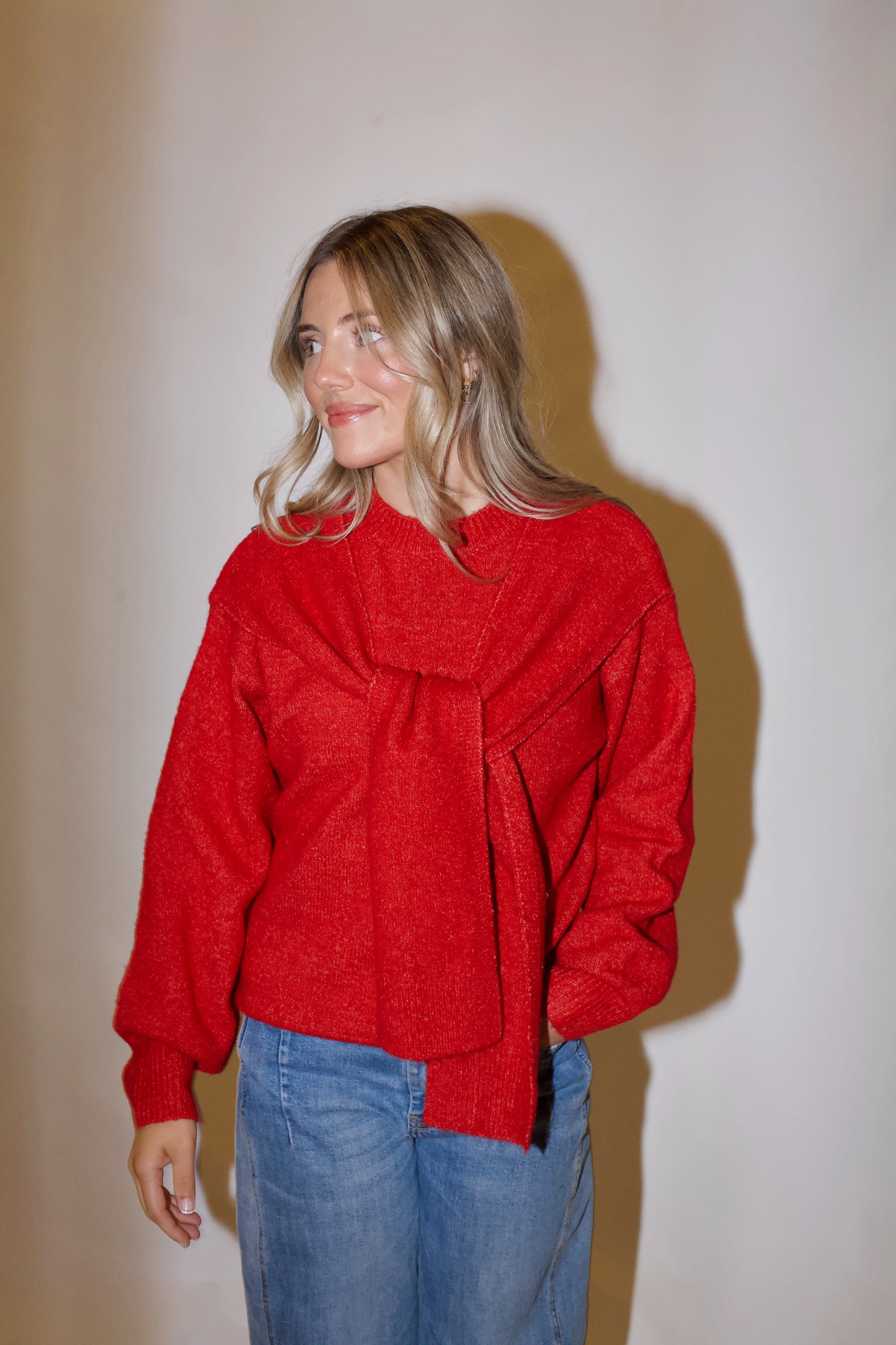 Rory Sweater Top- Red