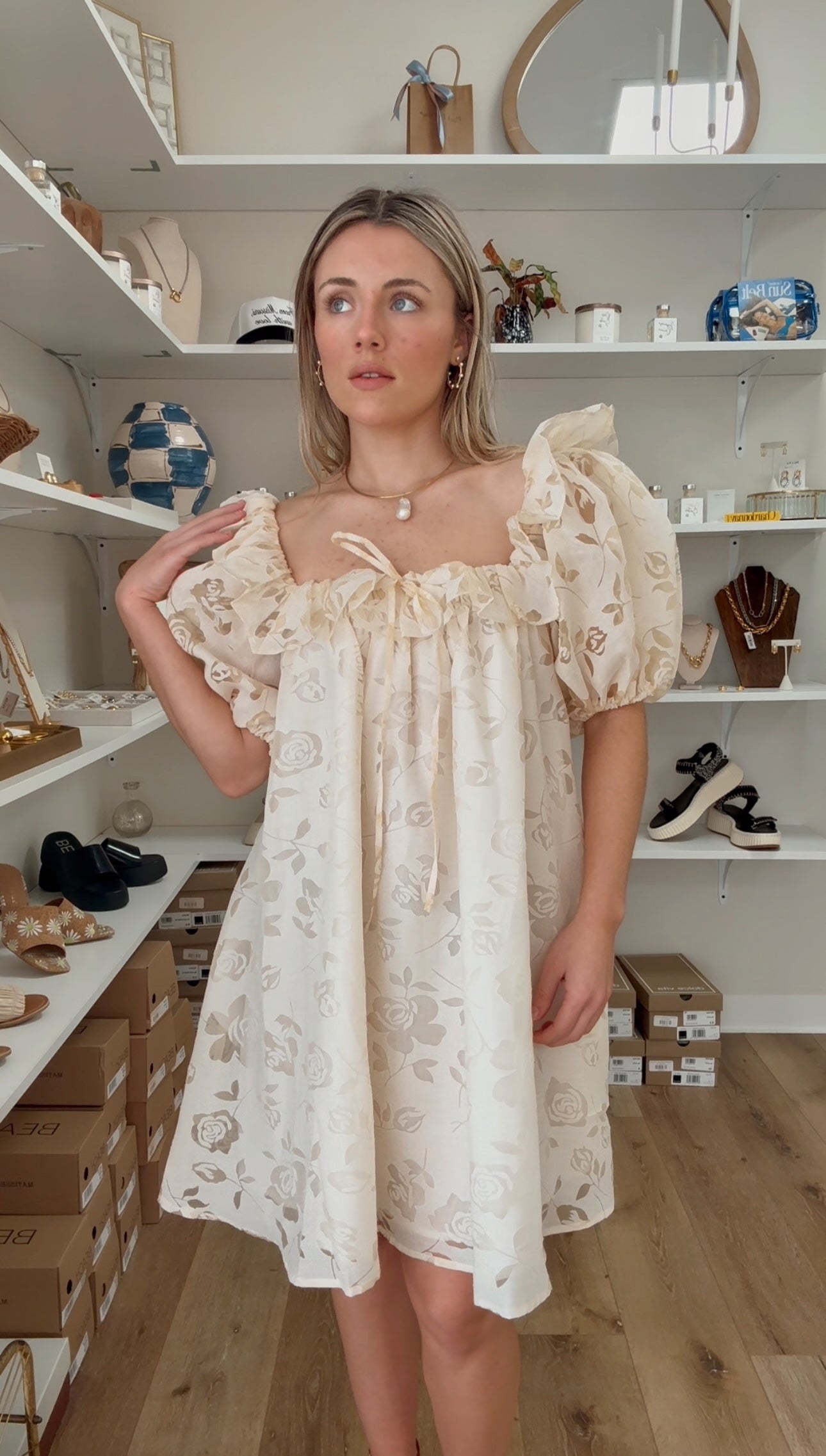 Evermore Dress- Ivory Floral