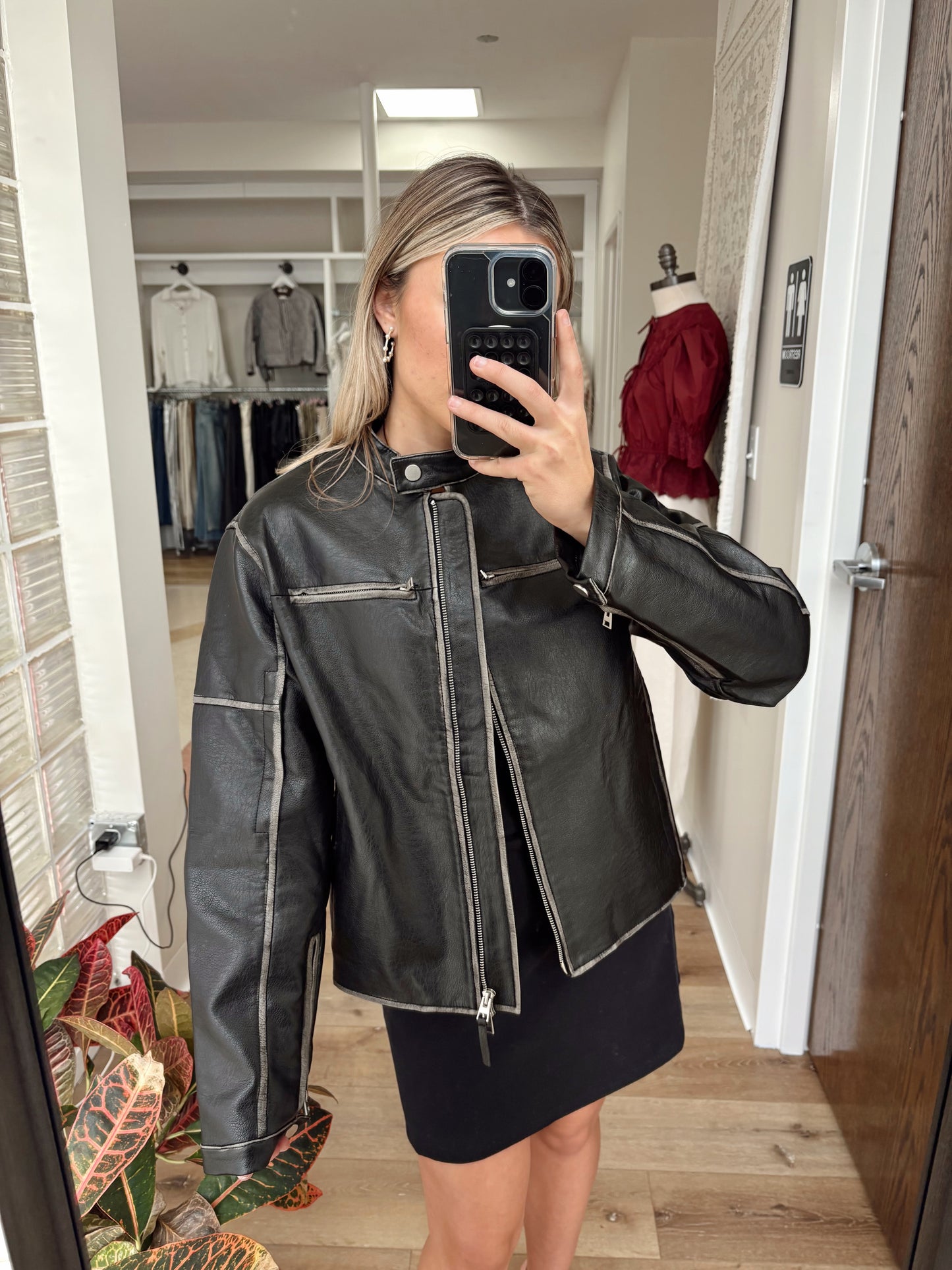 Aether Moto Jacket- Distressed Black
