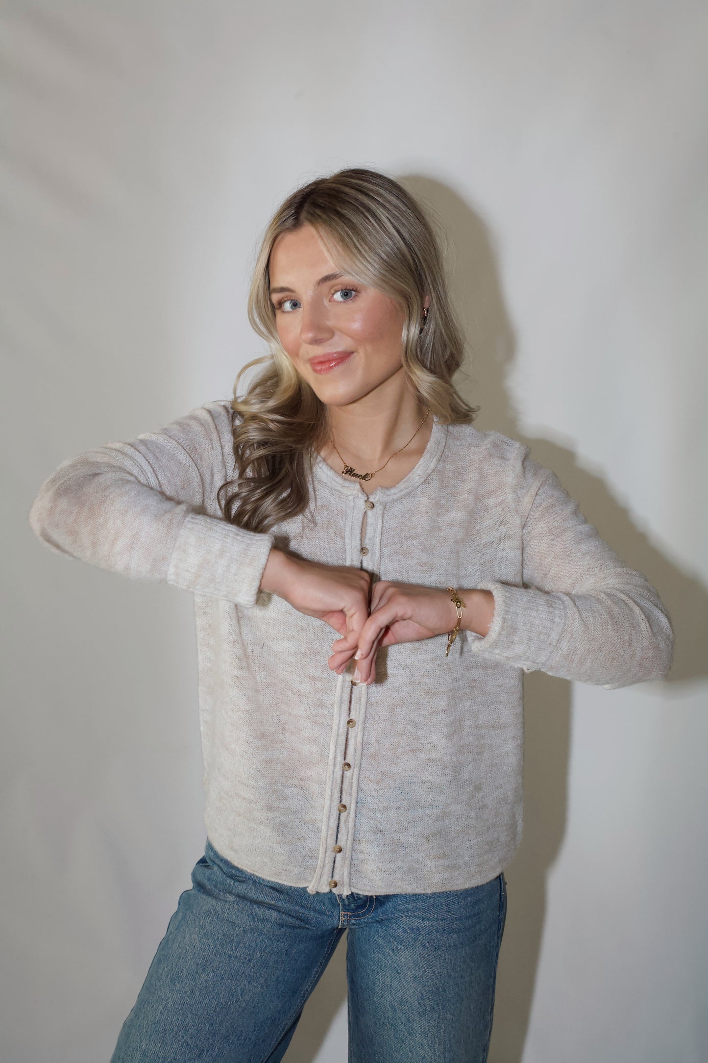 Indy Cardigan- Heather Oat