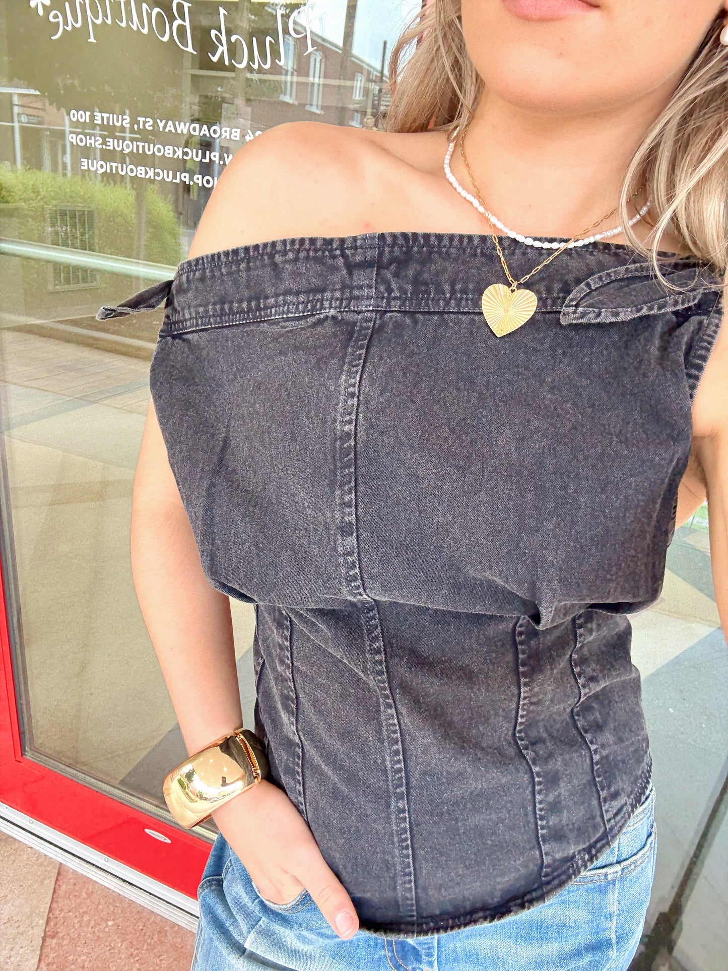 Louie Indigo Top- Black