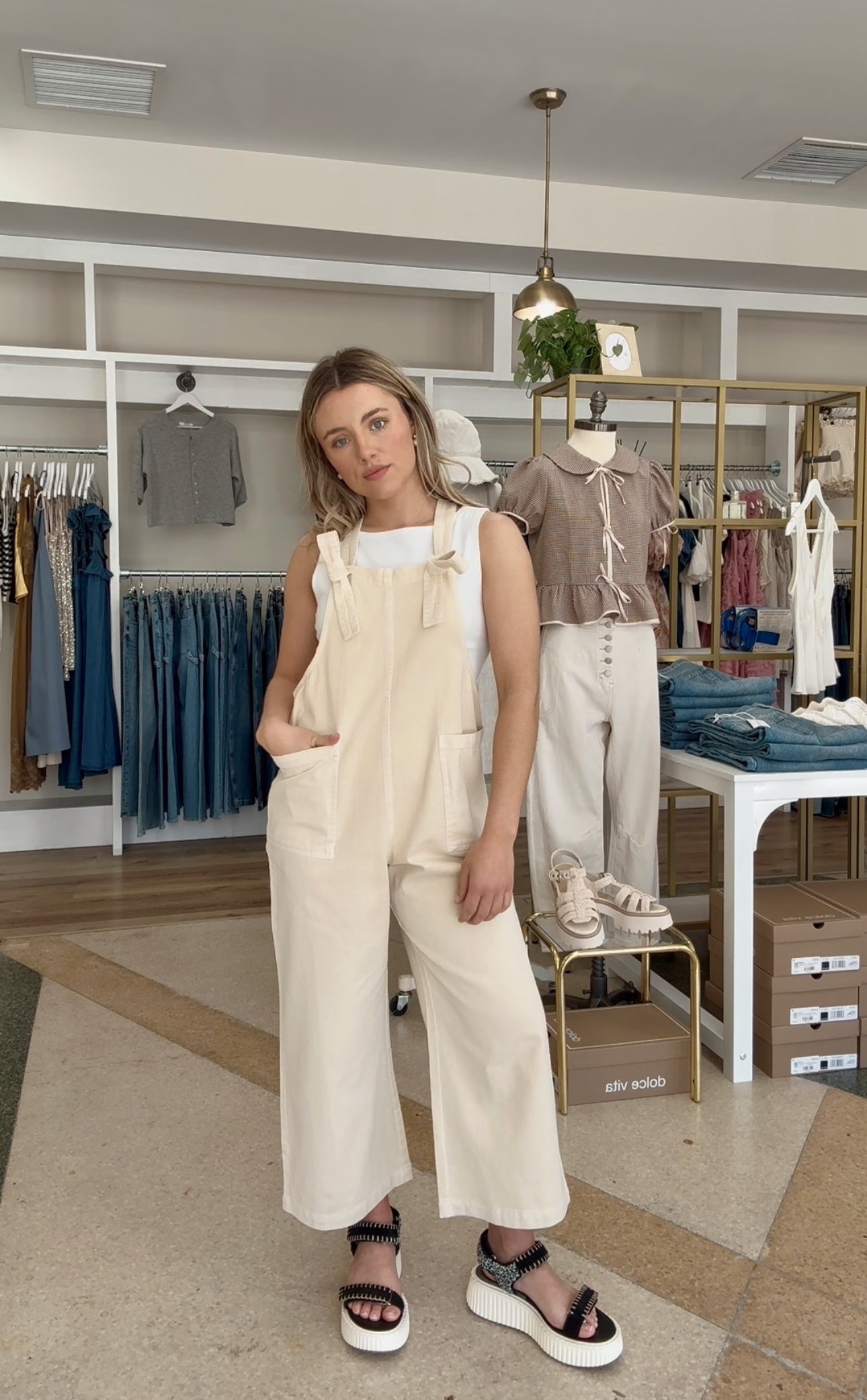 Moments Tencel Washed Jumpsuit- Oatmeal