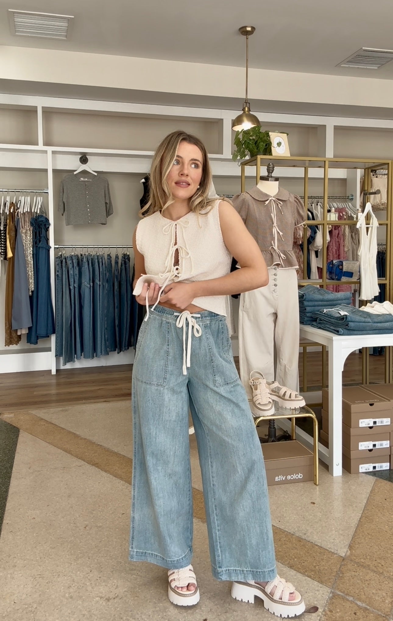 *Restock* Meghan Front Tie Cardigan- Cream