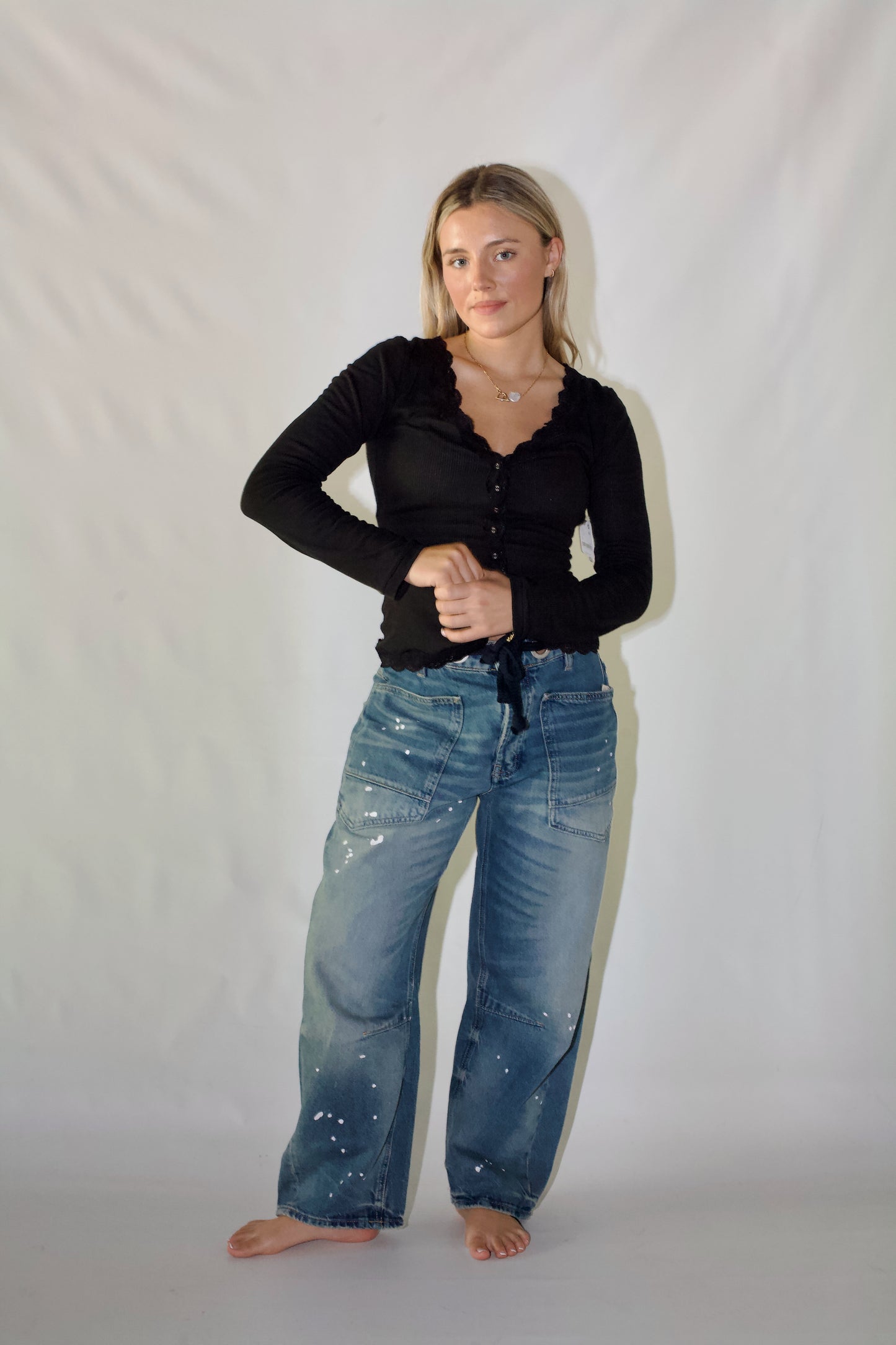 Moxie Low Slung Pull On Barrels- Timeless Blue