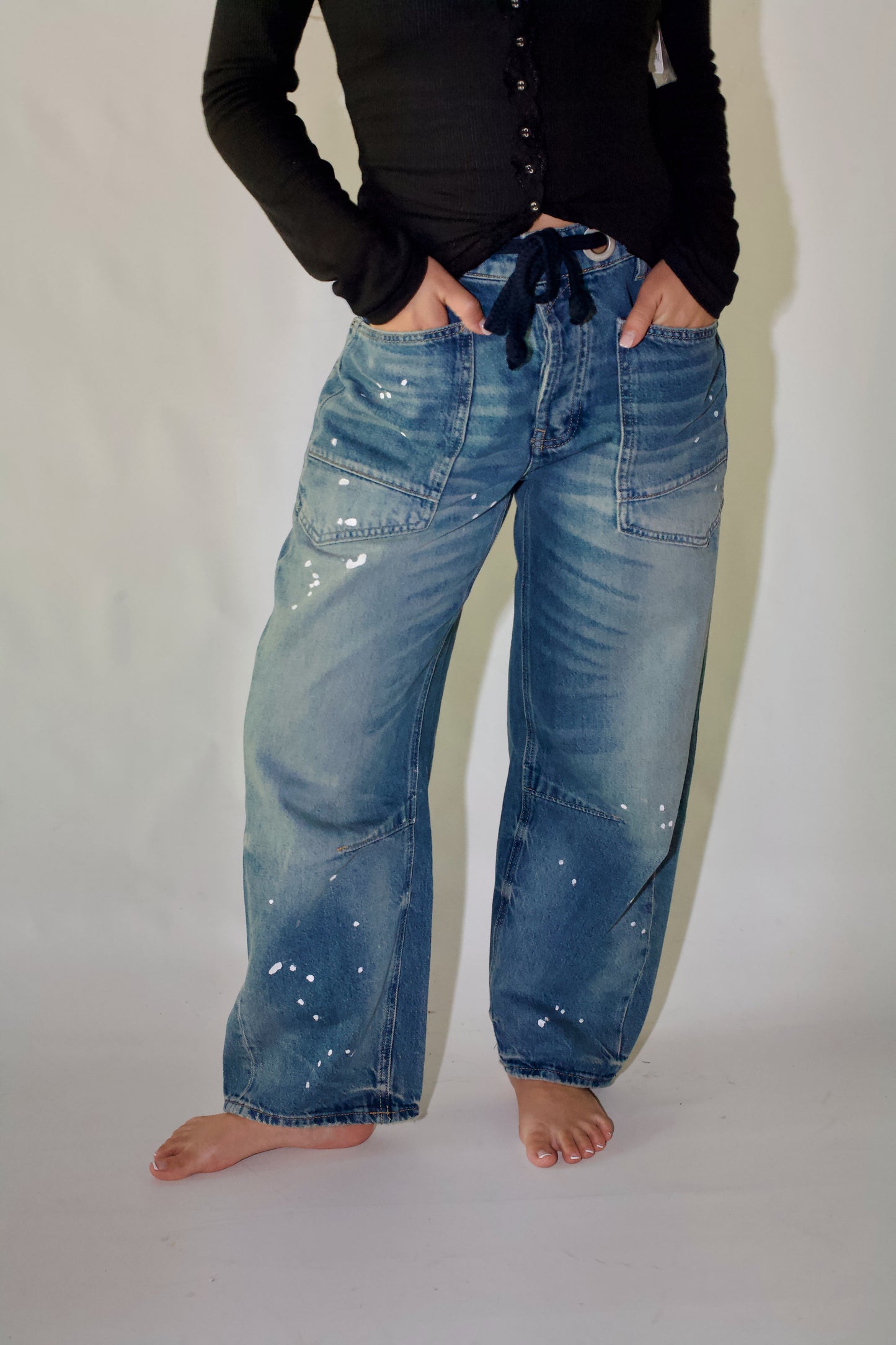 Moxie Low Slung Pull On Barrels- Timeless Blue