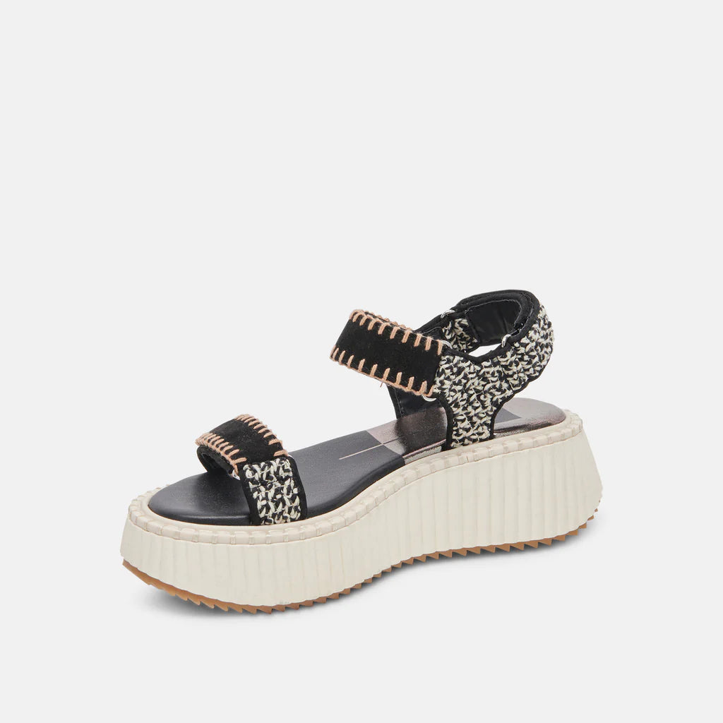 Debra Sandals- Black White Nubuck