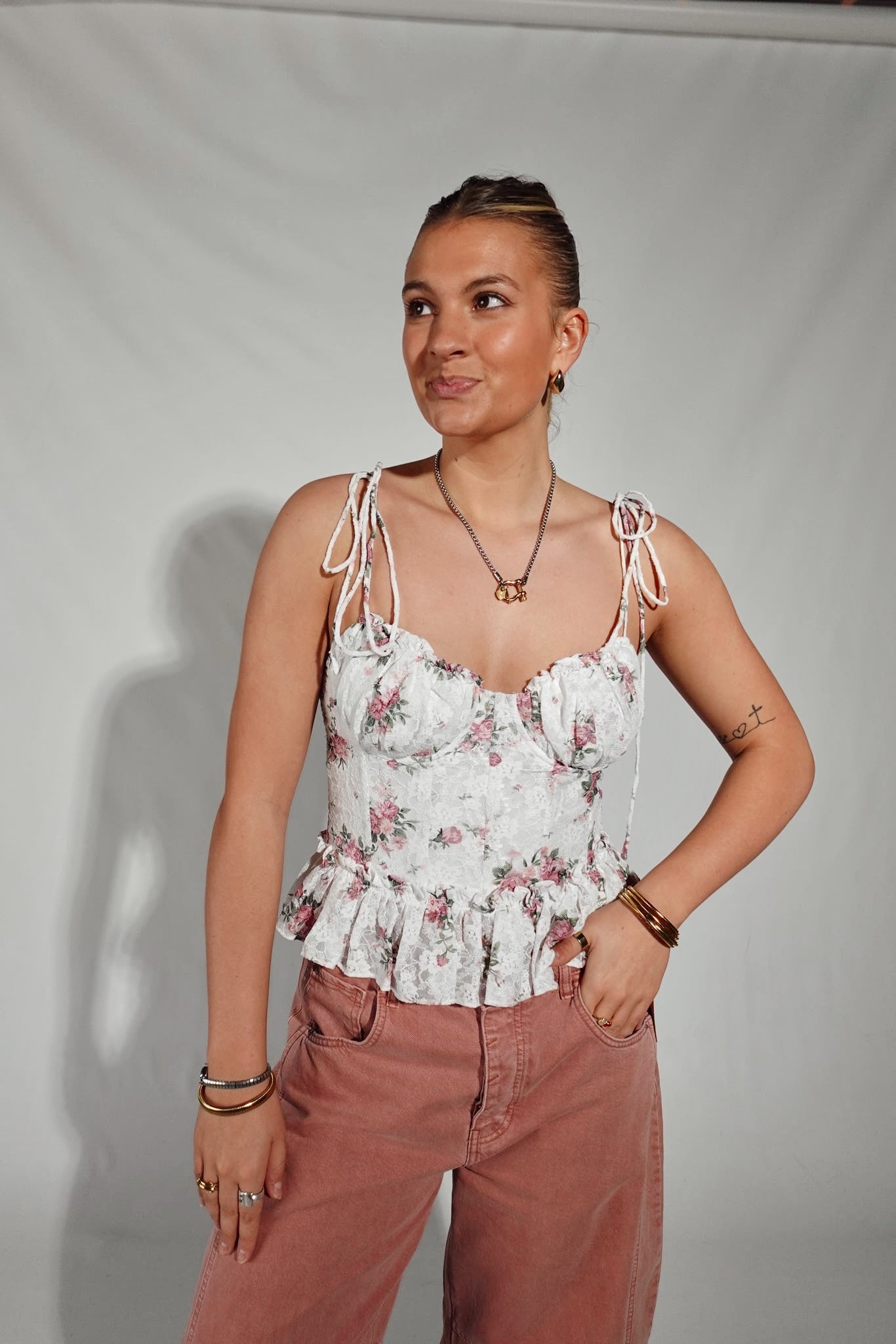 Arlene Top- Ivory Multi