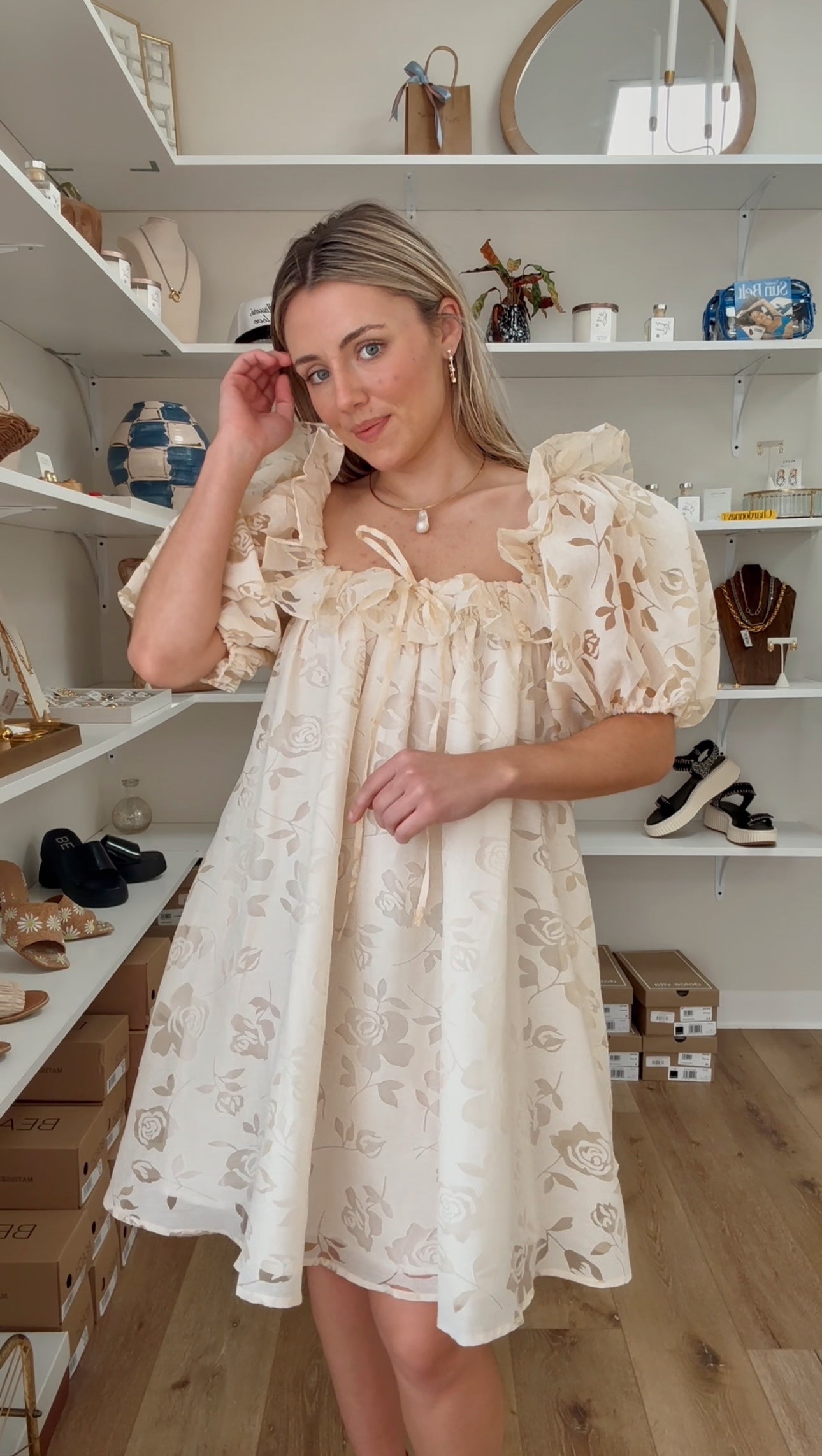 Evermore Dress- Ivory Floral